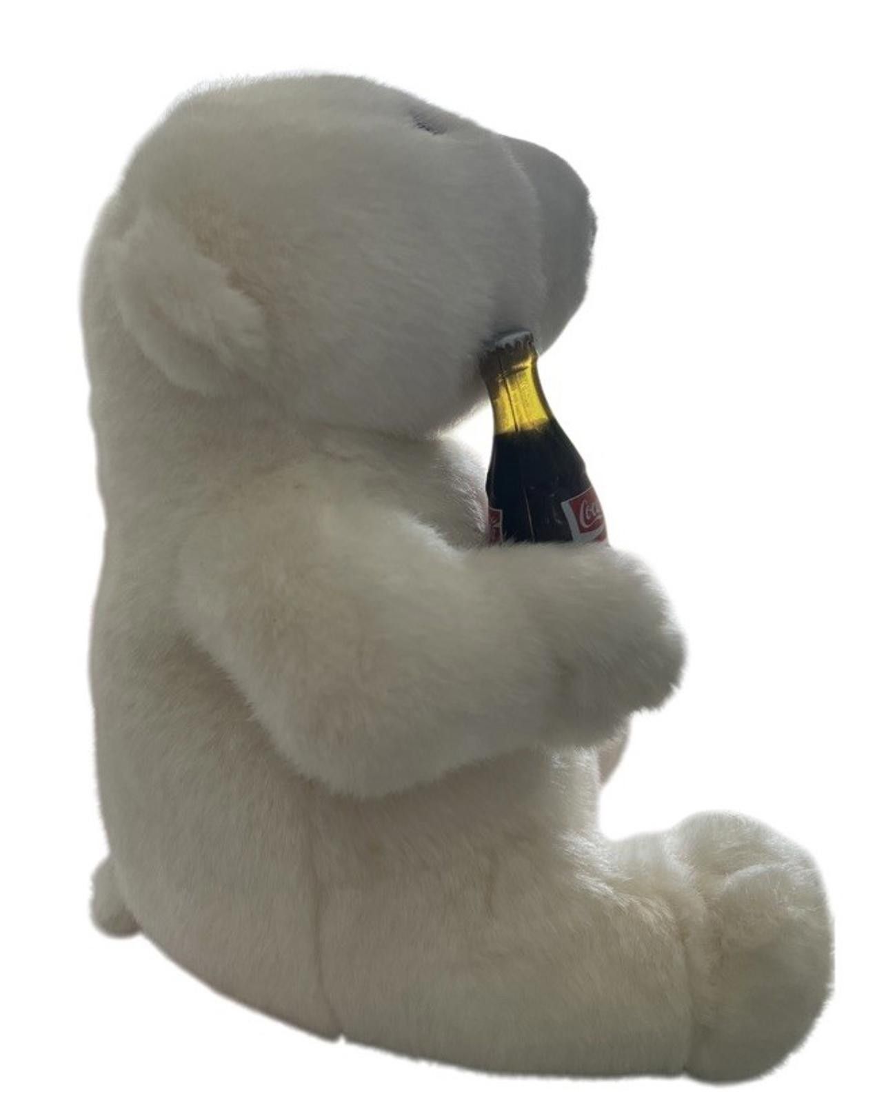 Cole Haan Coca-Cola White Polar Bear Plush with Coke Bottle 12”1994 Size ONE SIZE - 2 Thumbnail