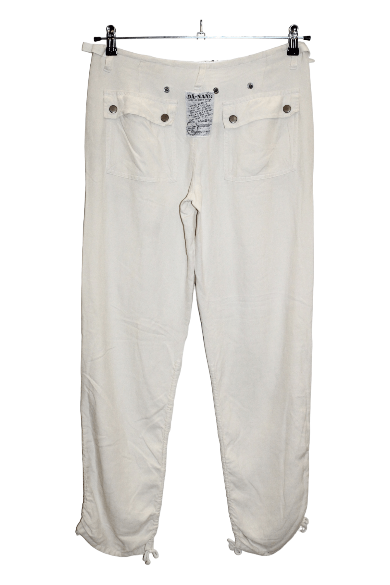 Japanese Brand Y2K🔥DA-NANG Surplus Indo Chine Cream Silk Cargo Pants Size US 30 / EU 46 - 11 Thumbnail