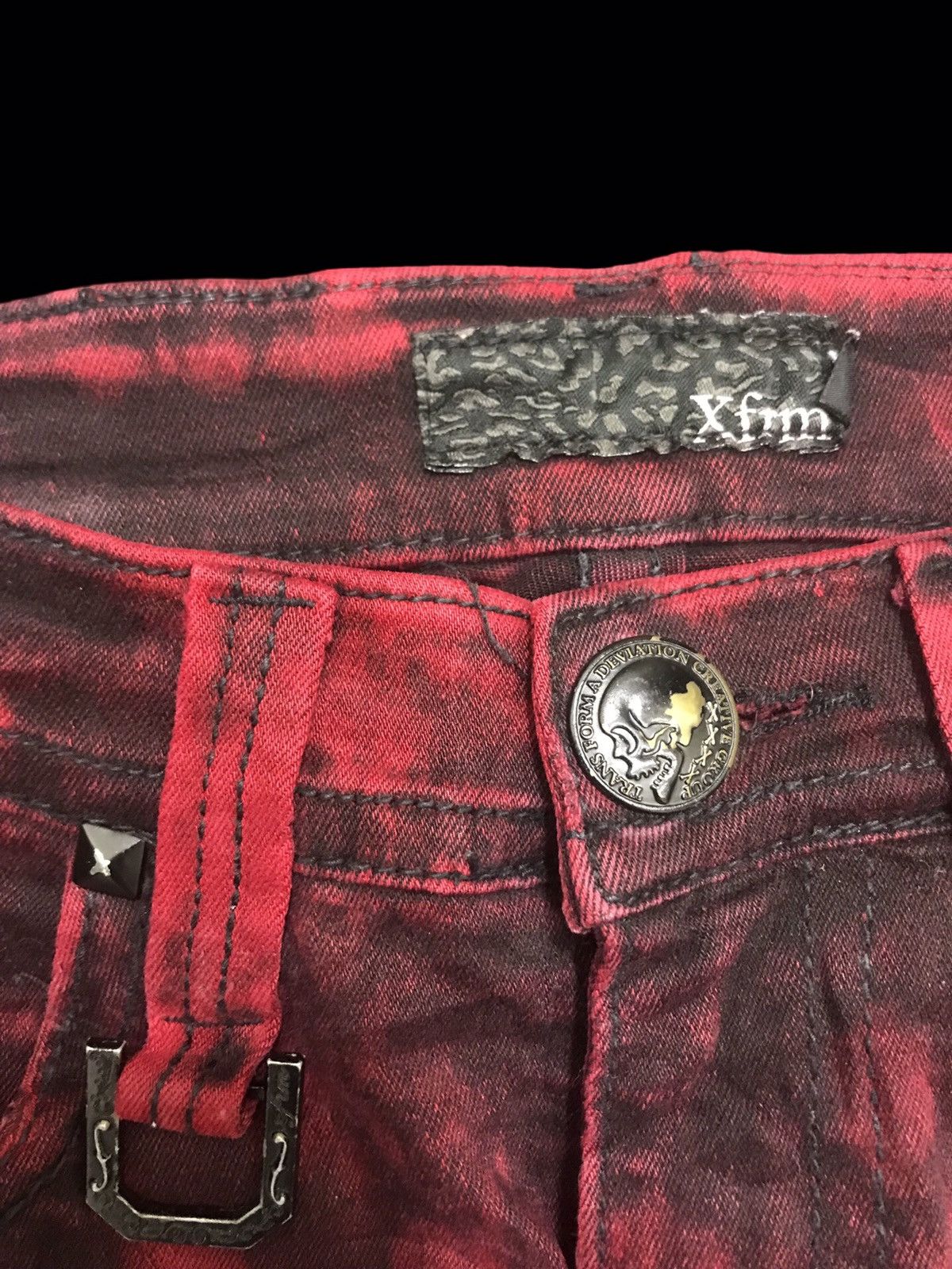 Japanese Brand 💥EMO/GOTHIC STYLE💥Xfrm Sick Design Skinny Soft Denim F245 Size US 29 - 5 Thumbnail