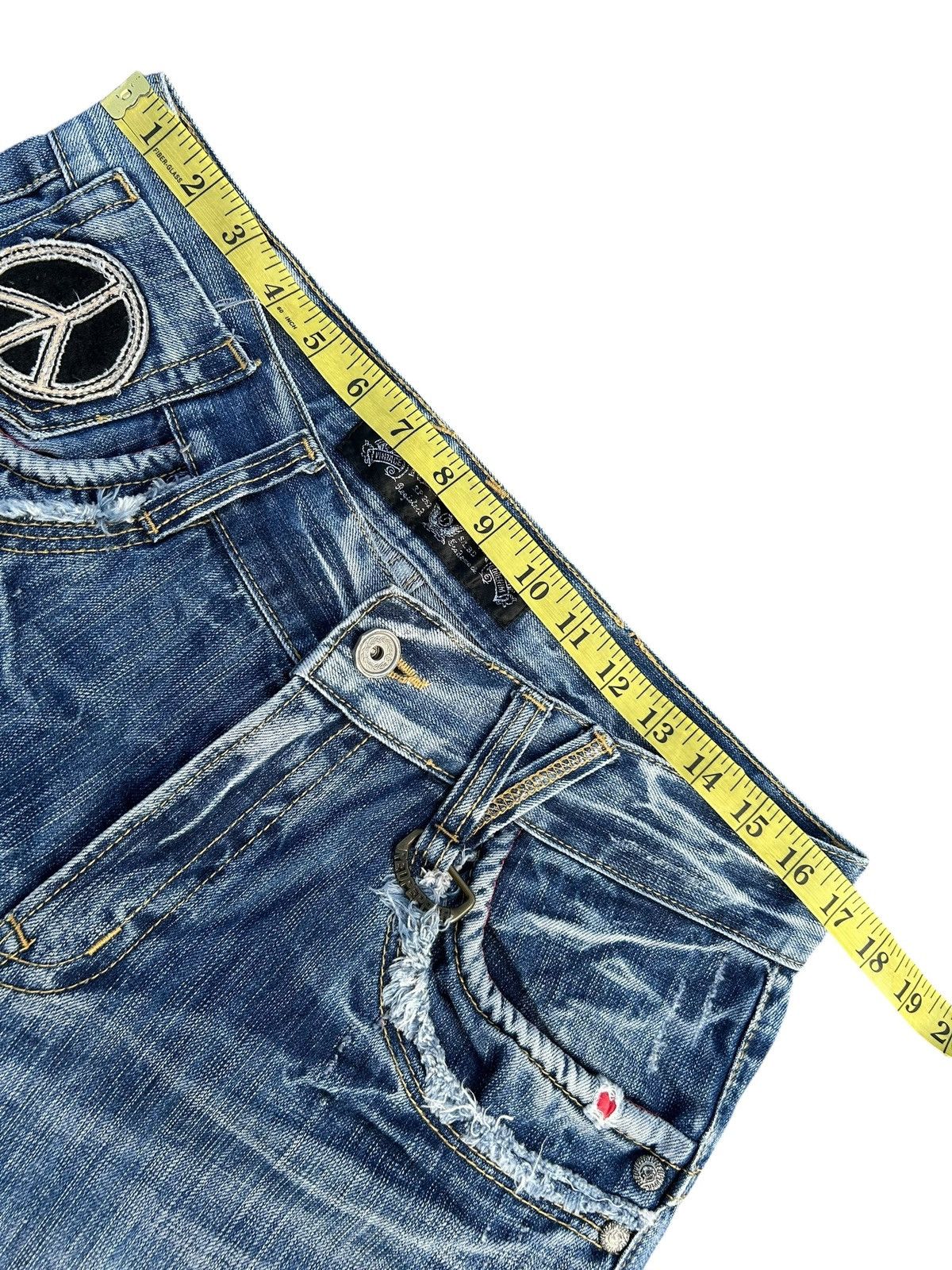 Kapital RED PEPPER JAPAN HIPPIES SMILE DISTRESSED DENIM JEANS Size US 34 / EU 50 - 19 Thumbnail