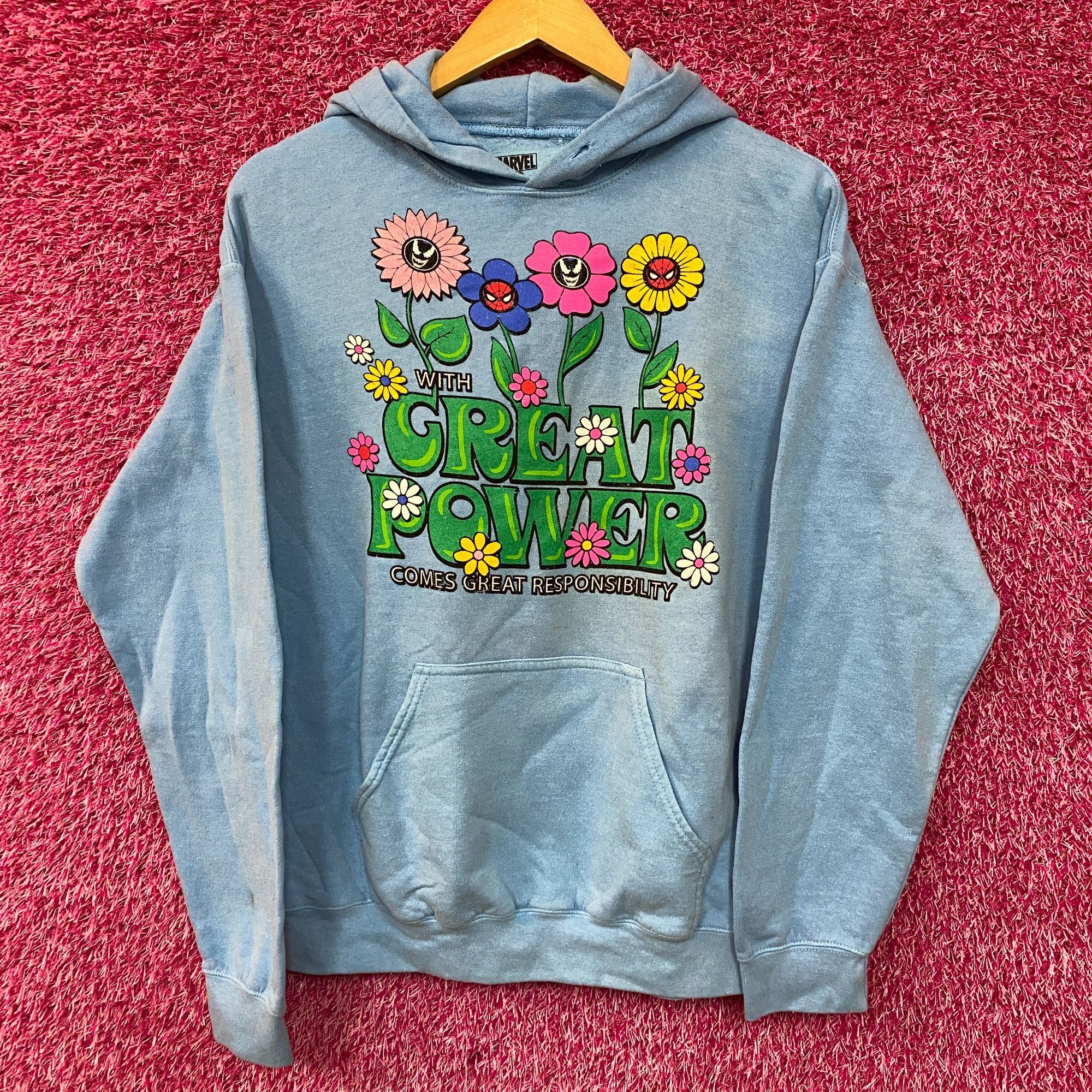 Marvel Comics Marvel's Spiderman With Great Power flower hoodie size SM Size S / US 4 / IT 40 - 1 Thumbnail