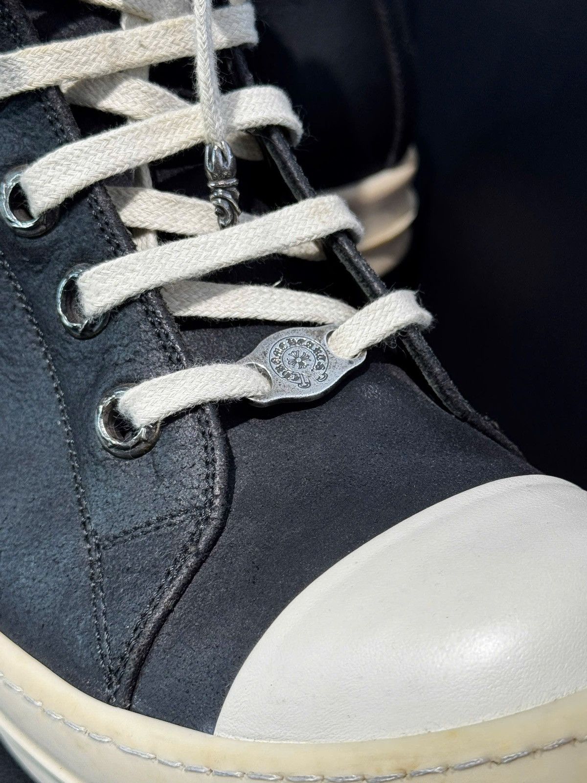 Chrome Hearts × Rick Owens RAREST Rick Owens x Chrome Hearts Mainline High Top Sneaker Size US 7.5 / EU 40-41 - 3 Thumbnail