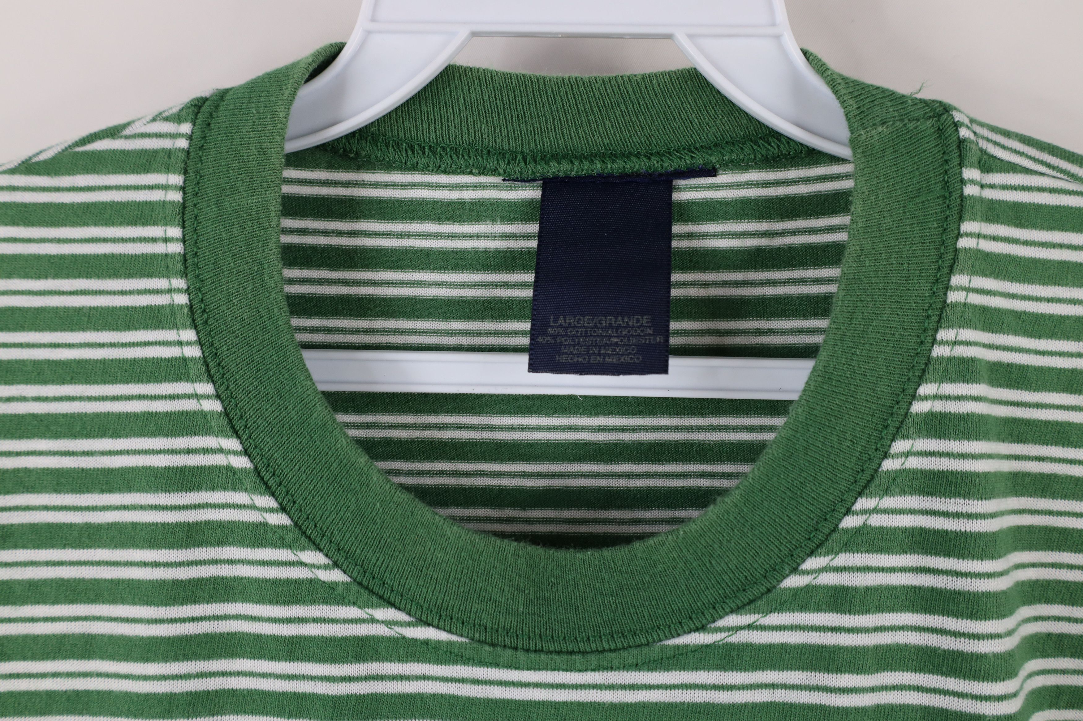 Vintage Vintage 90s Streetwear Striped Short Sleeve T-Shirt Green Size US L / EU 52-54 / 3 - 4 Thumbnail