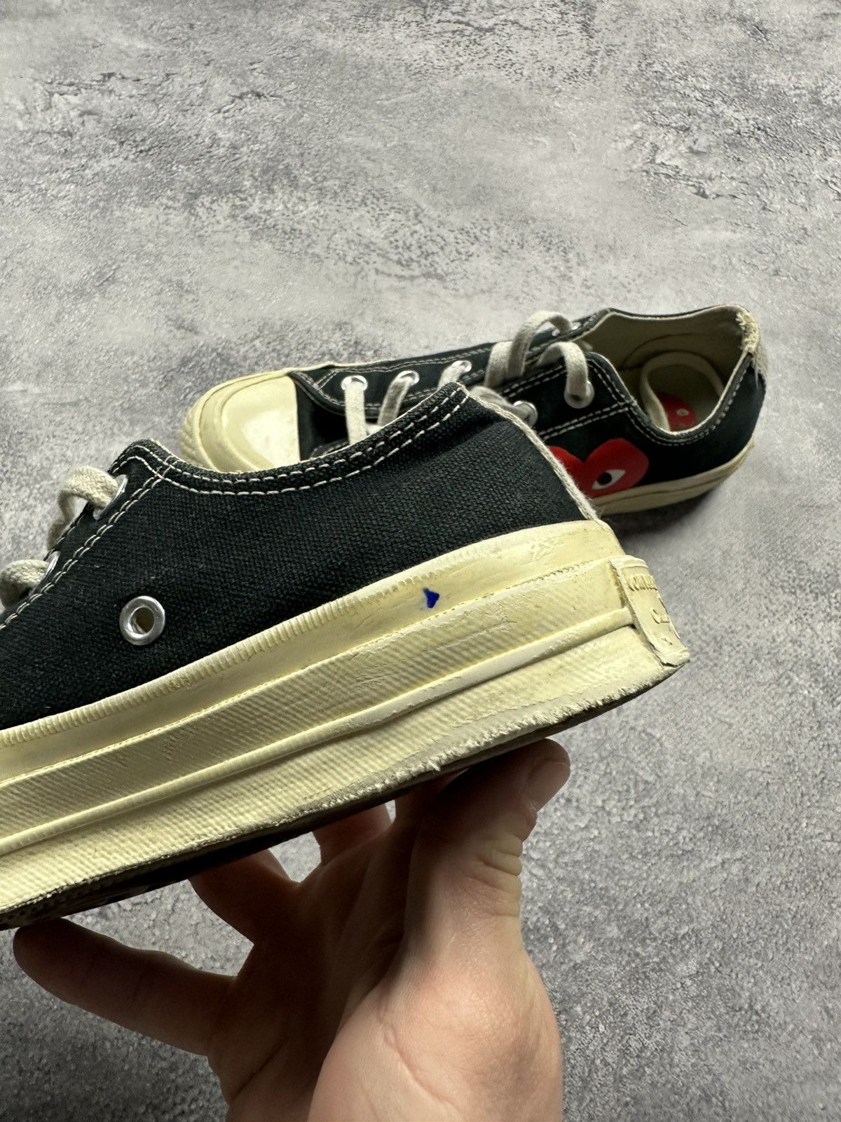 Comme des Garcons PLAY × Converse Comme des Garcons Converse Play Black Low Top Sneakers Size US 6 / IT 36 - 9 Thumbnail