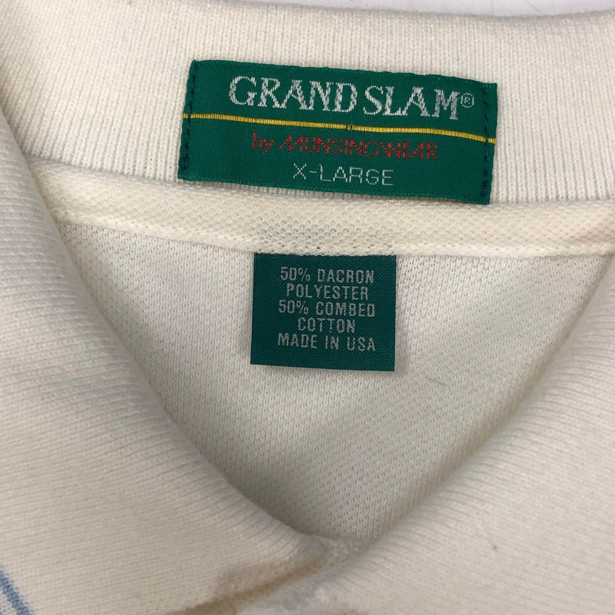 Grand Slam Vtg Munsingwear White Knit Surf Polo Penguin Logo Shirt Size US XL / EU 56 / 4 - 3 Thumbnail