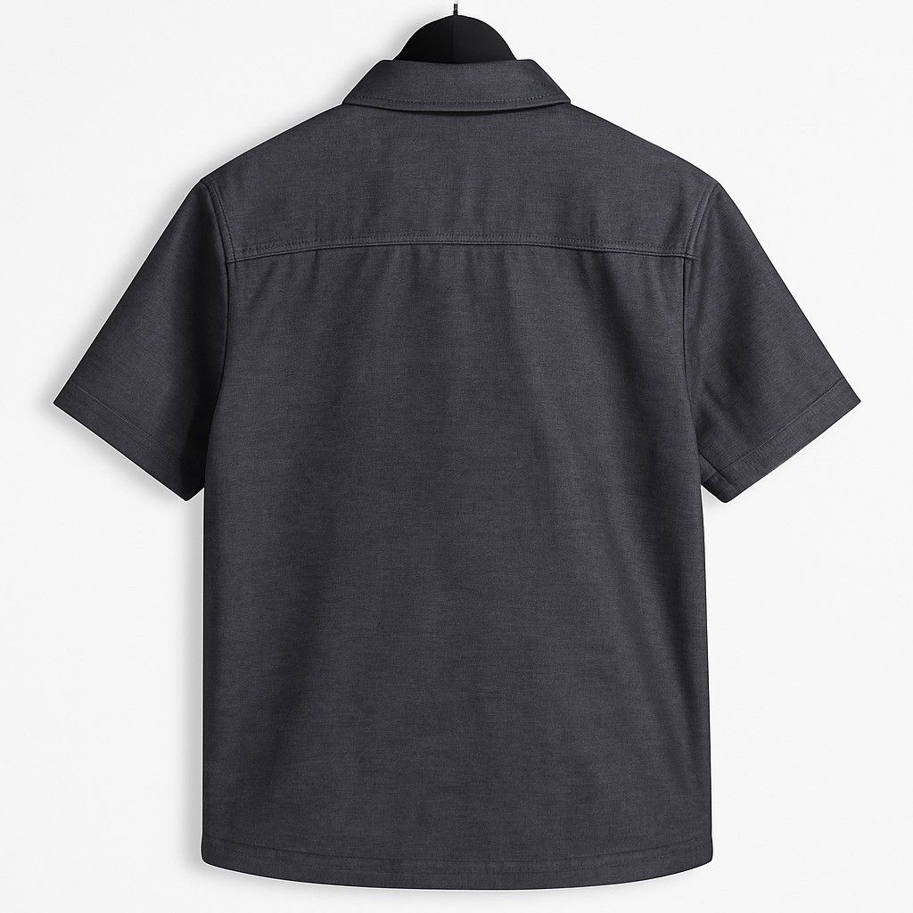 JUN MEN Vintage Junmen Charcoal Grey Short Sleeve Shirt – Made Japan Size US M / EU 48-50 / 2 - 2 Thumbnail