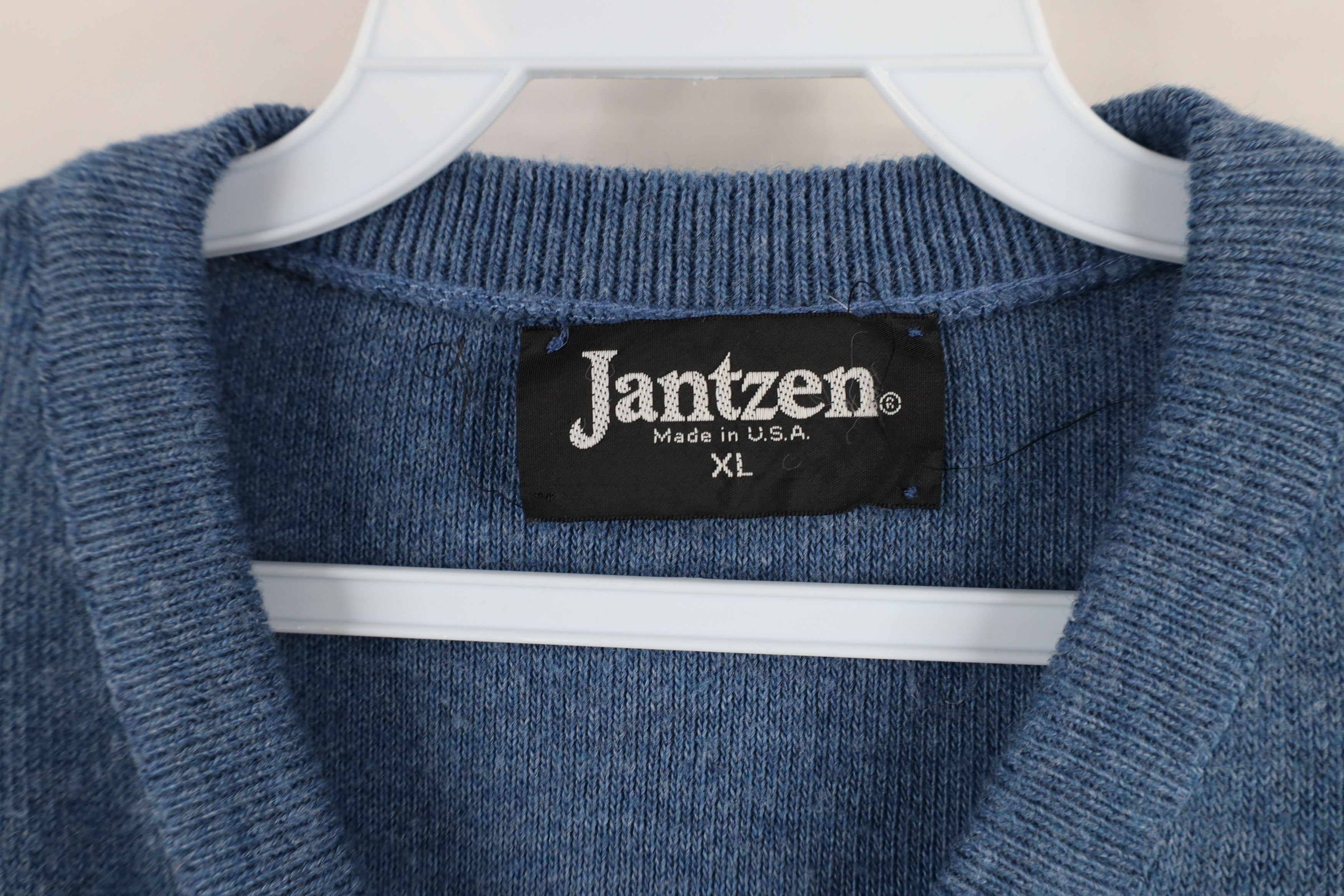 Vintage Vintage 70s Streetwear Knit V-Neck Sweater Blue Acrylic USA Size US XL / EU 56 / 4 - 4 Thumbnail