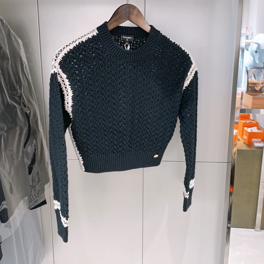 Chanel Chanel 22C Openwork Knit Sweater Size XXS / US 00 / IT 34 - 1 Thumbnail