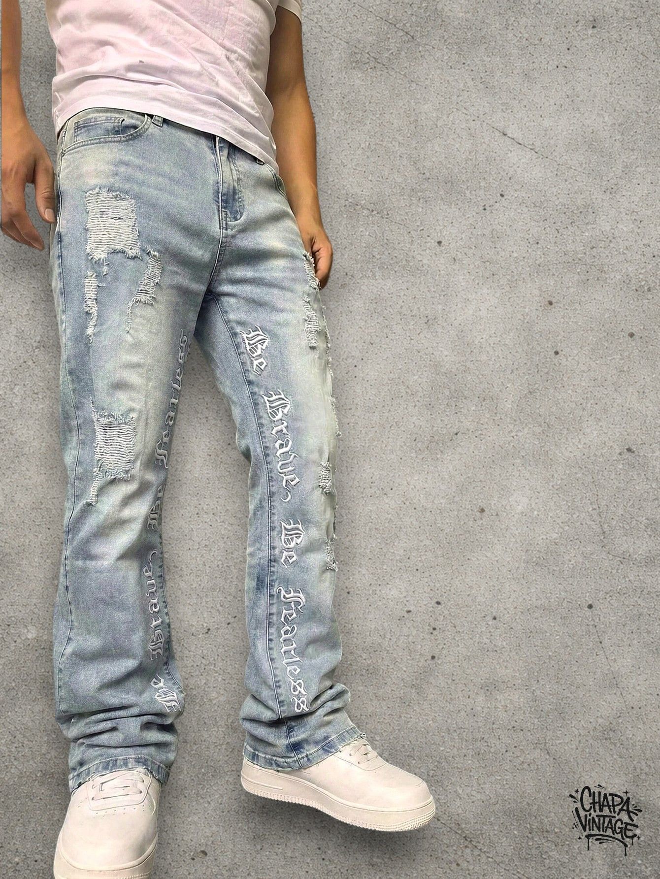 Japanese Brand Washed slim jeans Size US 34 / EU 50 - 1 Thumbnail