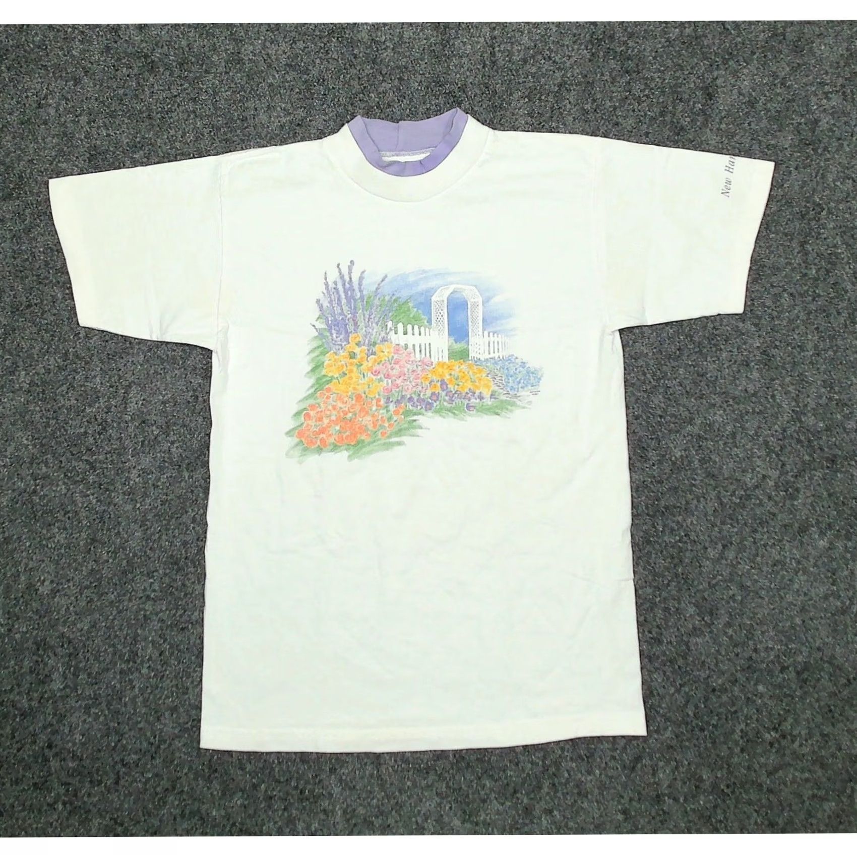 Doublet VINTAGE Artisans T-Shirt White 1997 90s Floral Picket Fence Crew Neck Short Sleeve Womens M Size M / US 6-8 / IT 42-44 - 3 Thumbnail