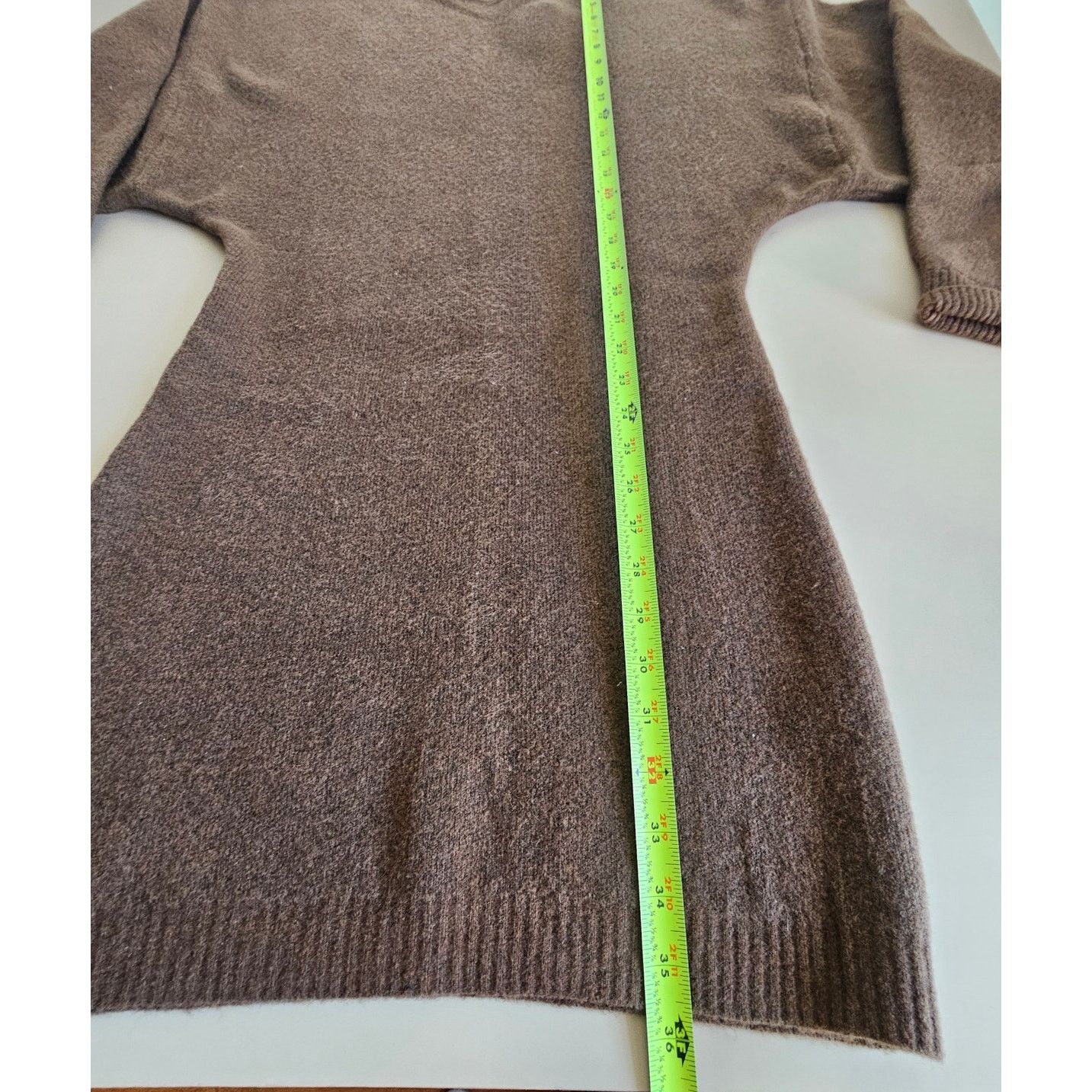 Zara NWT ZARA Women's Wool Blend Brown Knit Sweater Mini Dress S Size S / US 4 / IT 40 - 3 Thumbnail