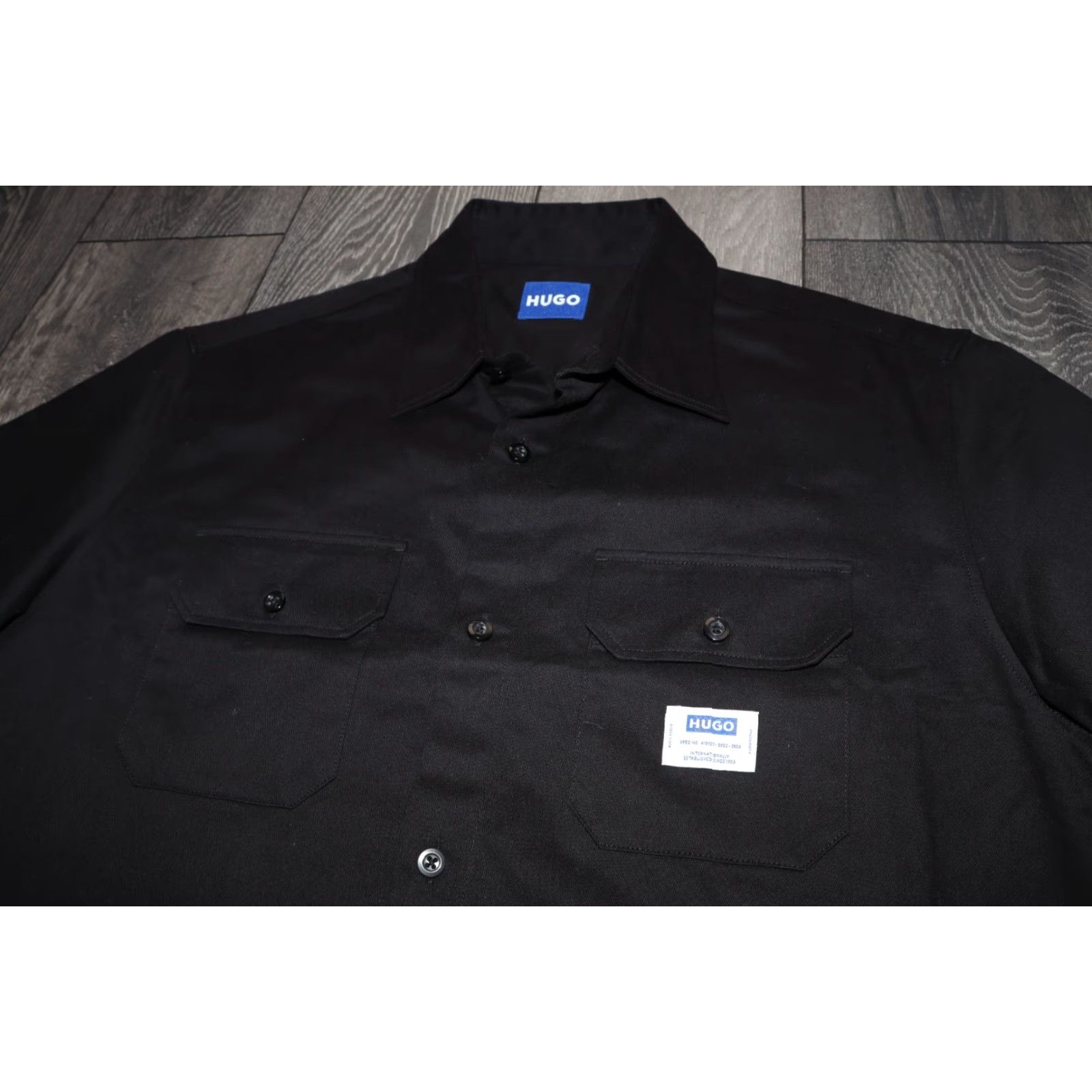 Hugo Boss HUGO BOSS EKYNO BLACK OVERSIZED-FIT SHIRT IN COTTON TWILL SIZE LARGE OVERSIZED Shirt Men L Black Oversized Size US L / EU 52-54 / 3 - 5 Thumbnail