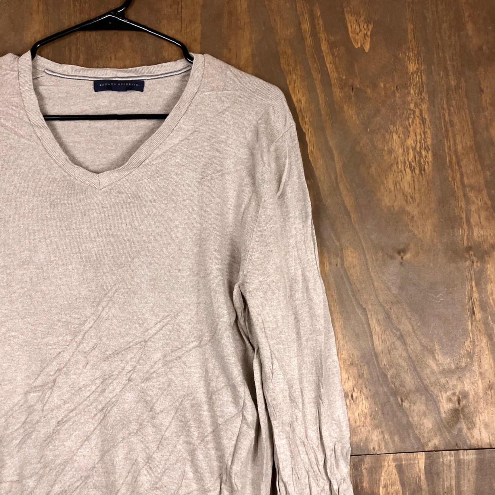 Banana Republic Banana Republic Womens Sweater Beige V-Neck Silk Cashmere Blend Pullover Medium Size M / US 6-8 / IT 42-44 - 5 Thumbnail