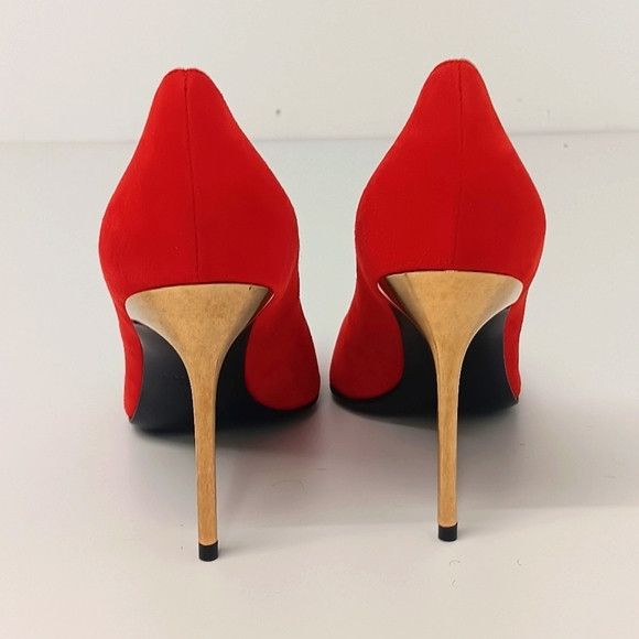 Balmain Balmain Women's Red Ruby Decollete Stiletto Heels - EU37/US7 Size US 7 / IT 37 - 10 Thumbnail