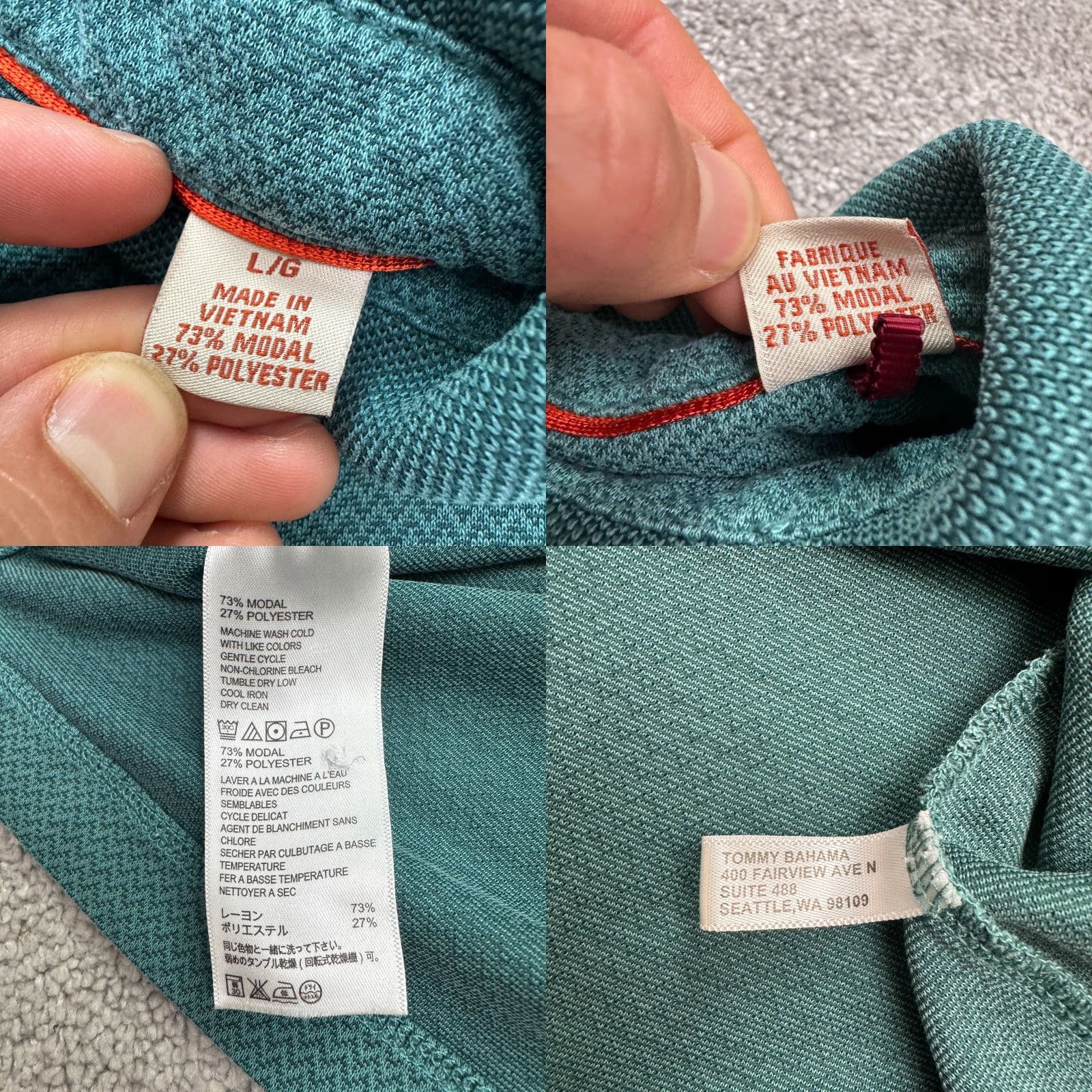 Tommy Bahama Tommy Bahama Polo Shirt Mens Large Green Modal Blend Short Sleeve Knit Shirt Polo Casual Golf Sports Size US L / EU 52-54 / 3 - 8 Thumbnail