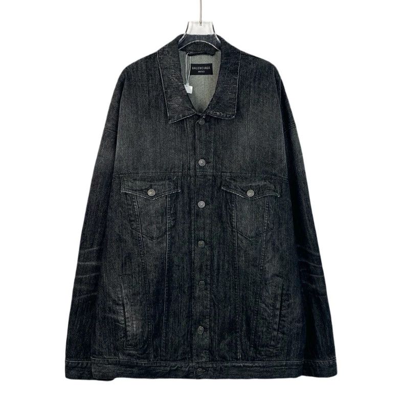 Balenciaga Balenciaga 24 Black and Grey Crown Rhinestone Cotton Lapel Size US M / EU 48-50 / 2 - 1 Thumbnail