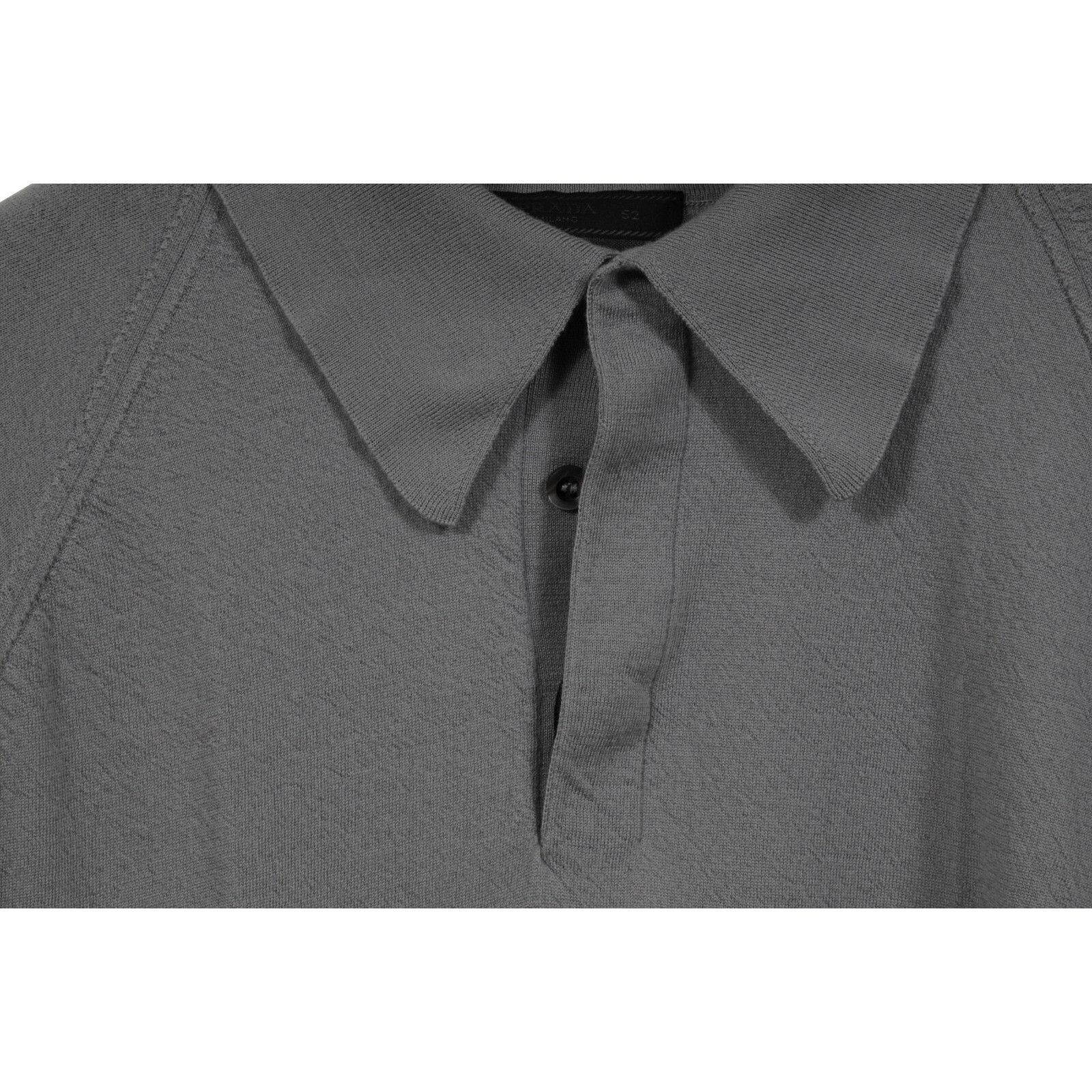 Prada Polo Knit Size IT 52 Gray Wool Silk Blend Size US L / EU 52-54 / 3 - 4 Thumbnail