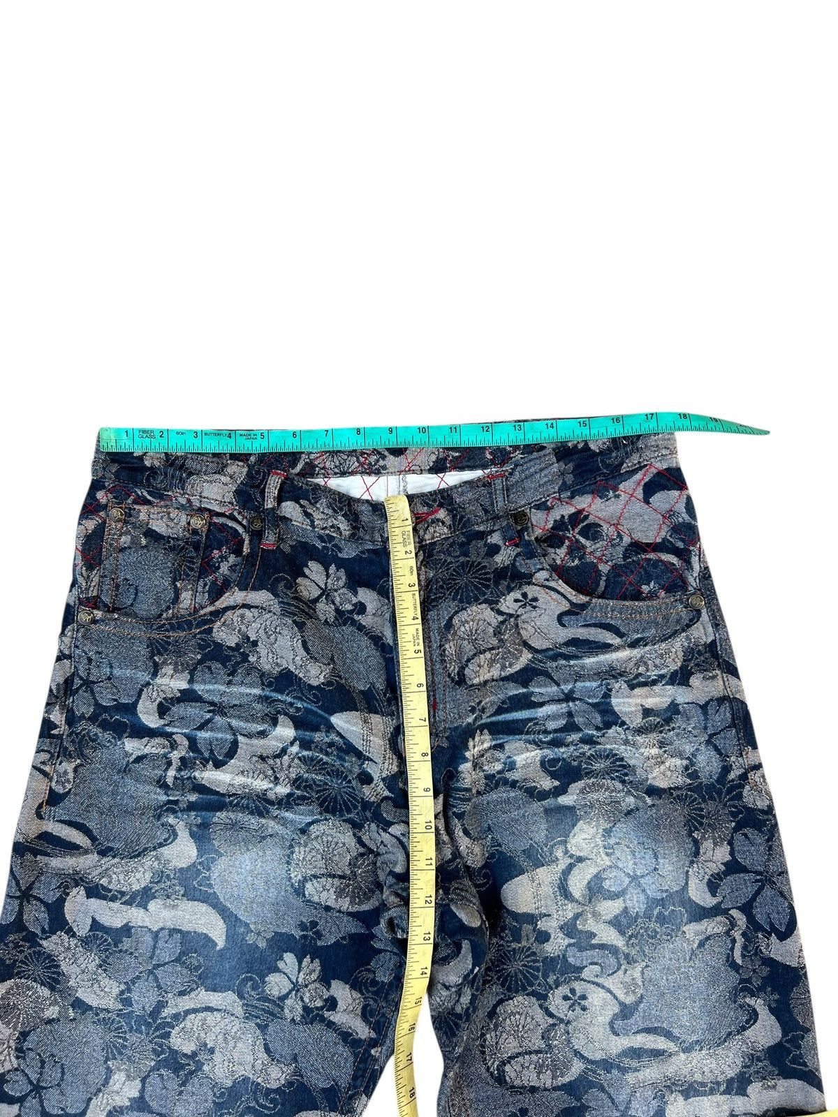 Japanese Brand Nishiki Oriental Brand Japan Embroidery Denim Short Pant Size US 35 - 4 Thumbnail