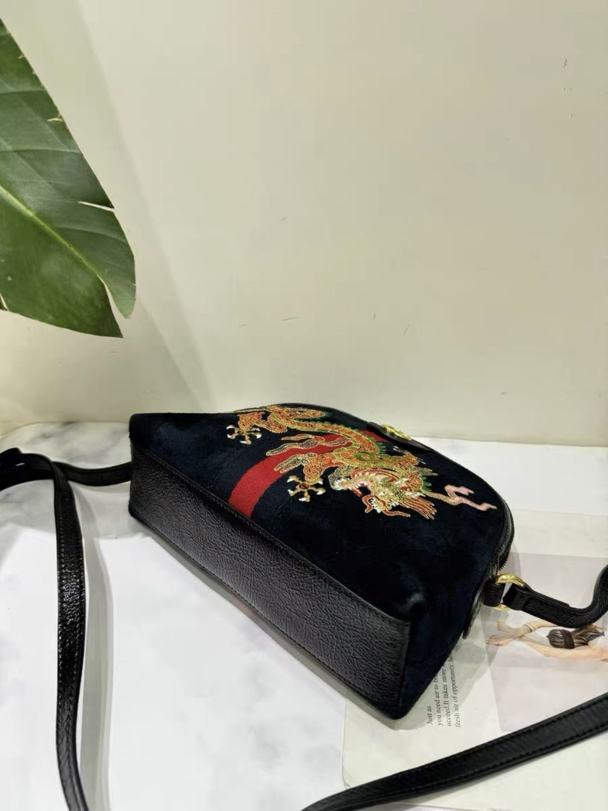 Gucci Gucci Dragon Ophidia Suede Small Crossbody Bag Size ONE SIZE - 8 Thumbnail