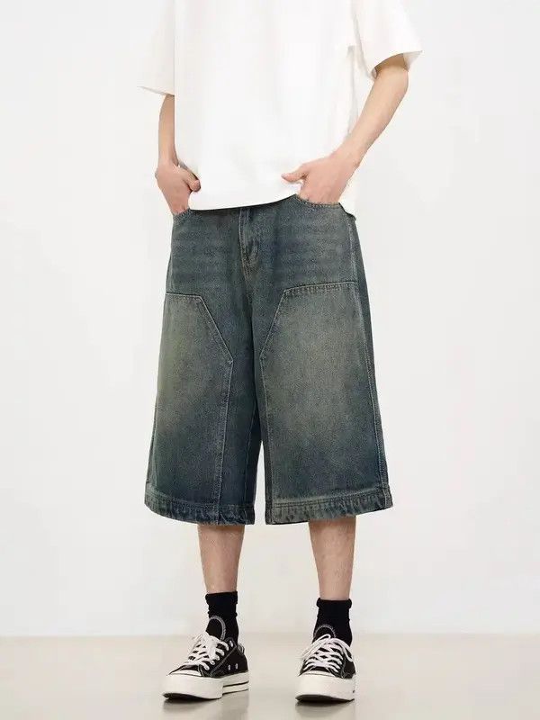 Vintage VIBE Washed vintage lumberjack denim shorts Size US 34 / EU 50 - 6 Thumbnail