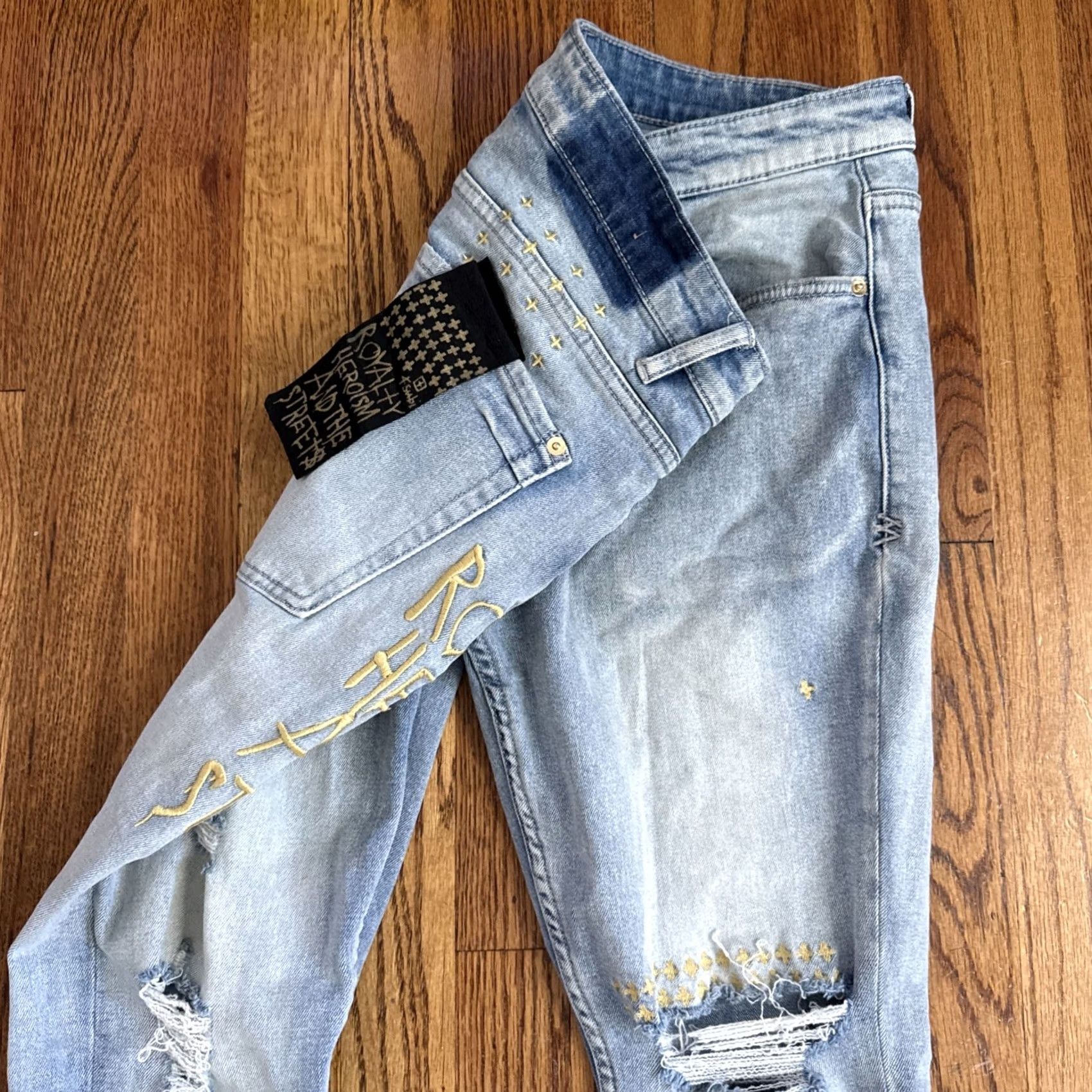 Ksubi Ksubi Jeans Skinny Men 34x32 Van Winkle Mid Blue Ripped C9 Size US 34 / EU 50 - 3 Thumbnail