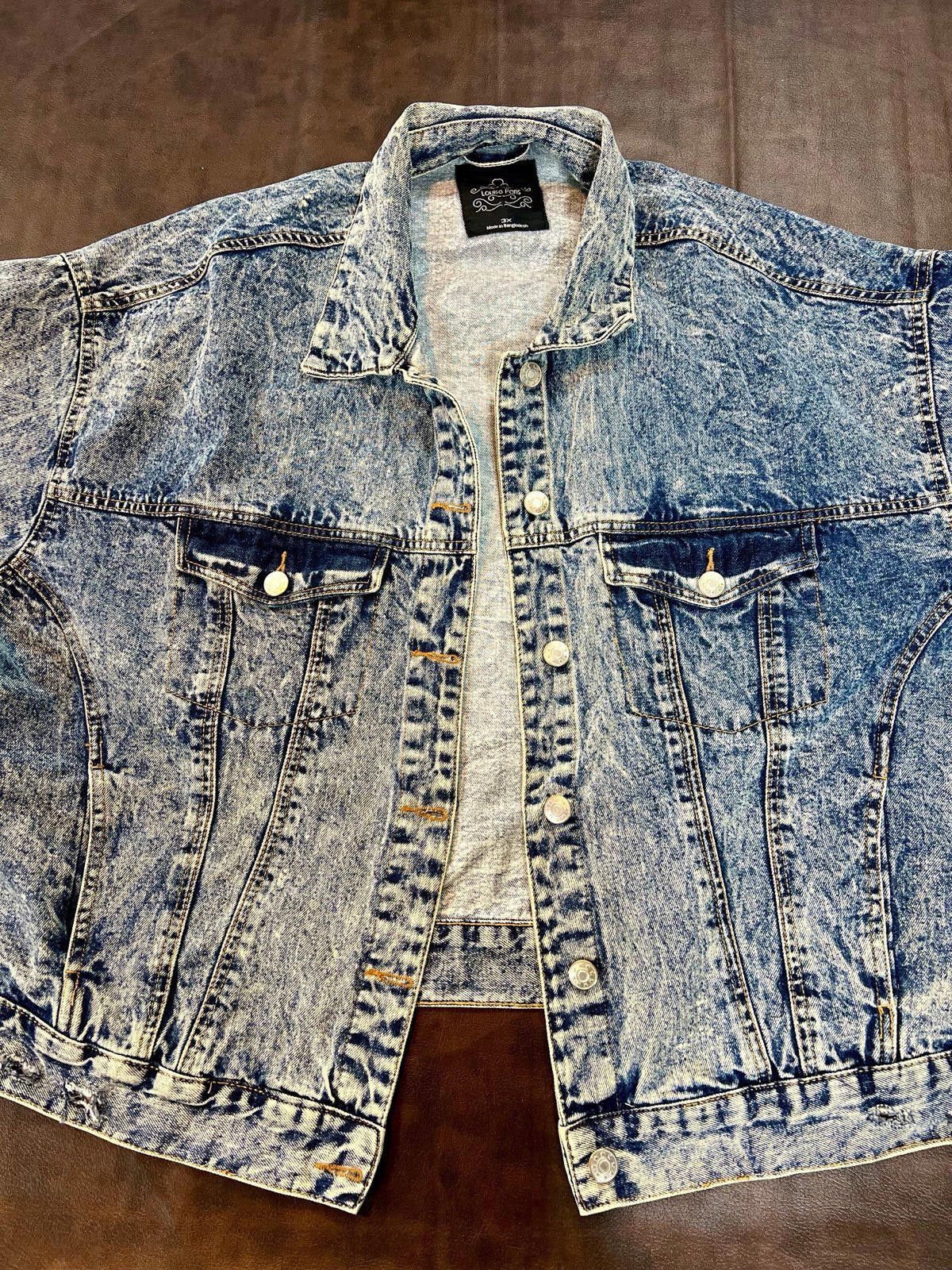 Designer Vintage Good Vibes Denim Jacket by Louise Paris Size 3XL / US 20-22 - 2 Thumbnail