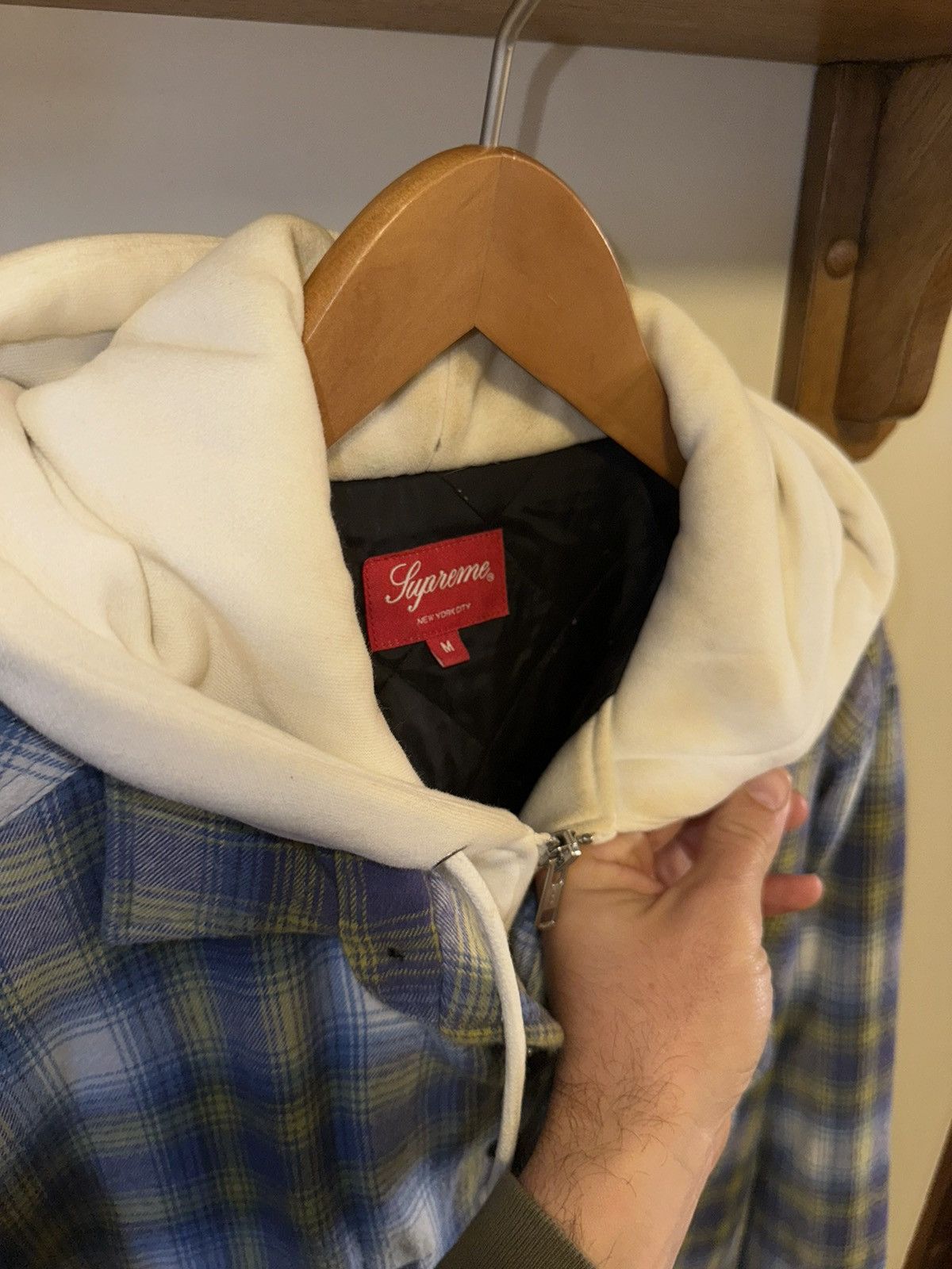 Supreme Supreme FW21 Quilted Lined Hooded Zip Flannel Size US M / EU 48-50 / 2 - 4 Thumbnail