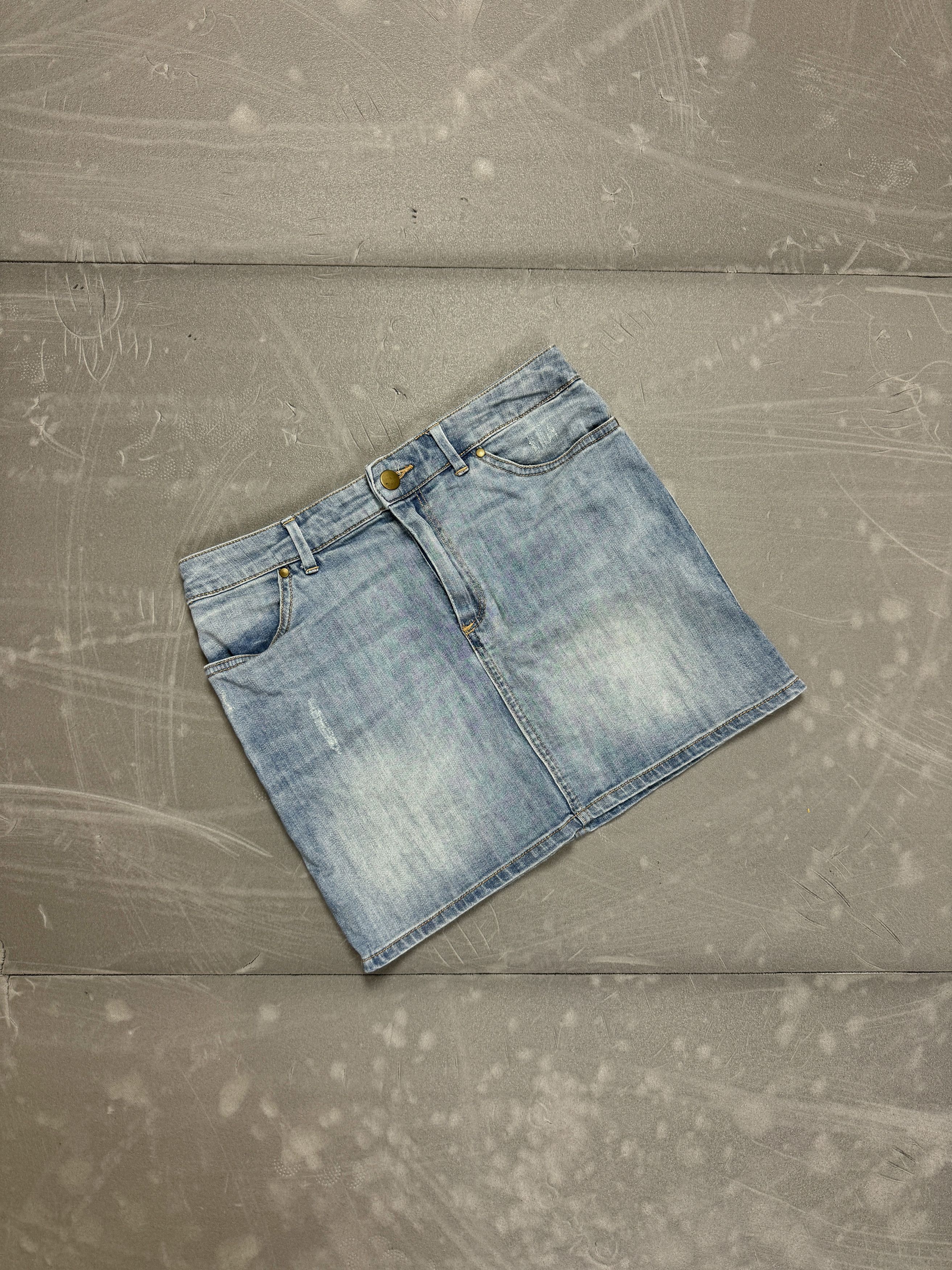 H&M H&M blue denim mini skirt retro y2k 90s 80s jeans faded Size 28" / US 6 / IT 42 - 1 Thumbnail