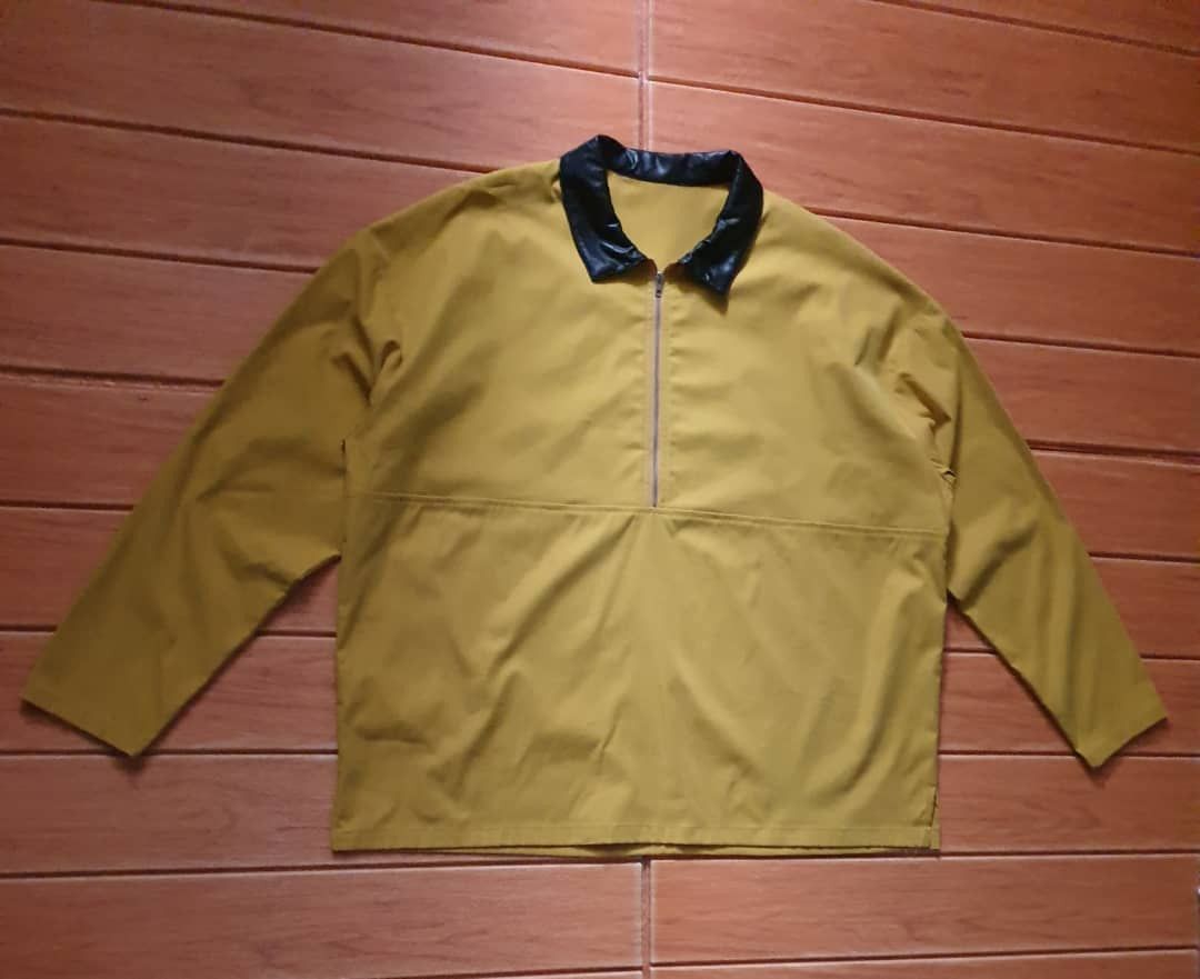 Japanese Brand Unbranded half zipper yellow colour longsleeve shirt Size US XL / EU 56 / 4 - 3 Thumbnail