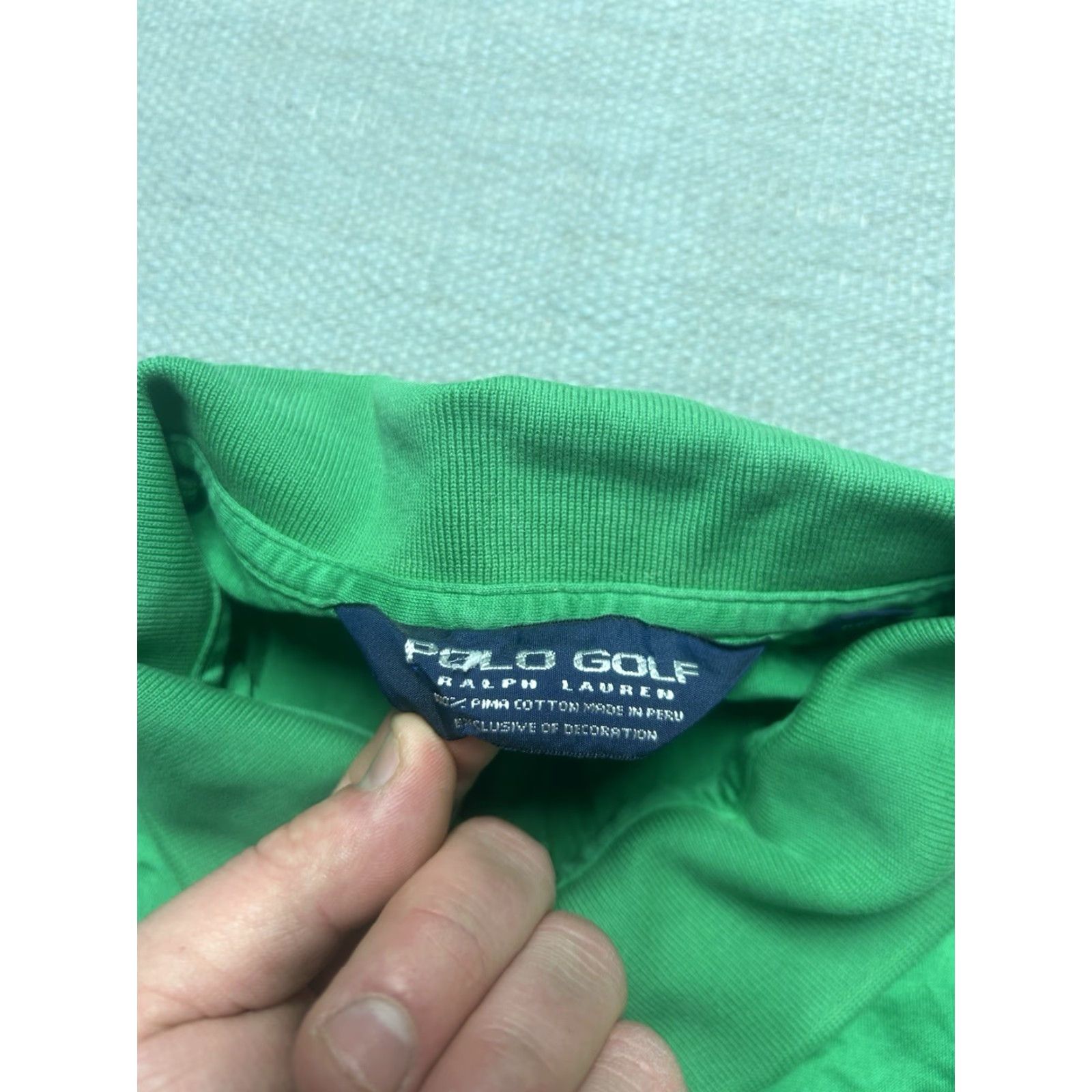 Ralph Lauren VINTAGE Polo Ralph Lauren Polo Golf Shirt XL Men Green Short Sleeve Pima Cotton Flaw Size US XL / EU 56 / 4 - 3 Thumbnail