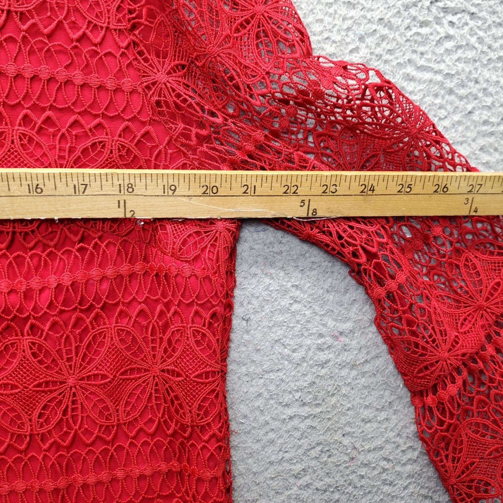 Talbots Talbots Blouse Womens L Red Floral Lace 3/4 Bell Sleeve Side Zip Vintage: No Size L / US 10 / IT 46 - 6 Thumbnail
