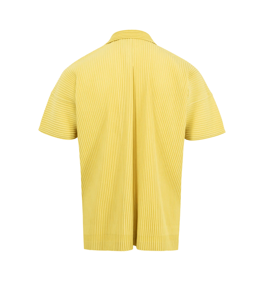 Issey Miyake o1h1sh11225 Pleated Shirt in Yellow Size US L / EU 52-54 / 3 - 2 Thumbnail
