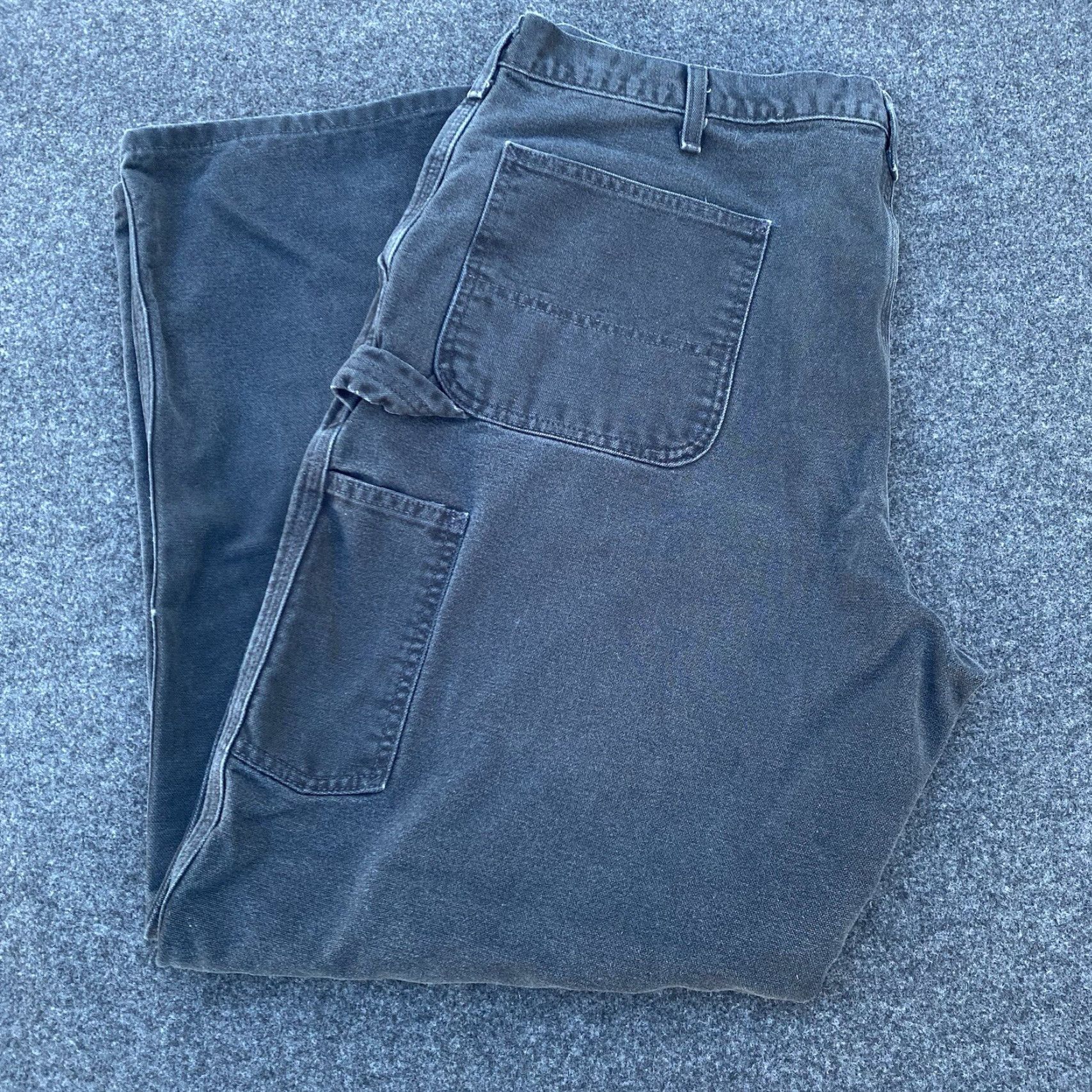 Carhartt Carhartt Pants Mens 40x32 Distressed Black Duck Canvas Baggy Carpenter Skater Pants Mens Black Canvas Carhartt Wide-Leg Relaxed Casual Workwear Size US 40 / EU 56 - 6 Thumbnail