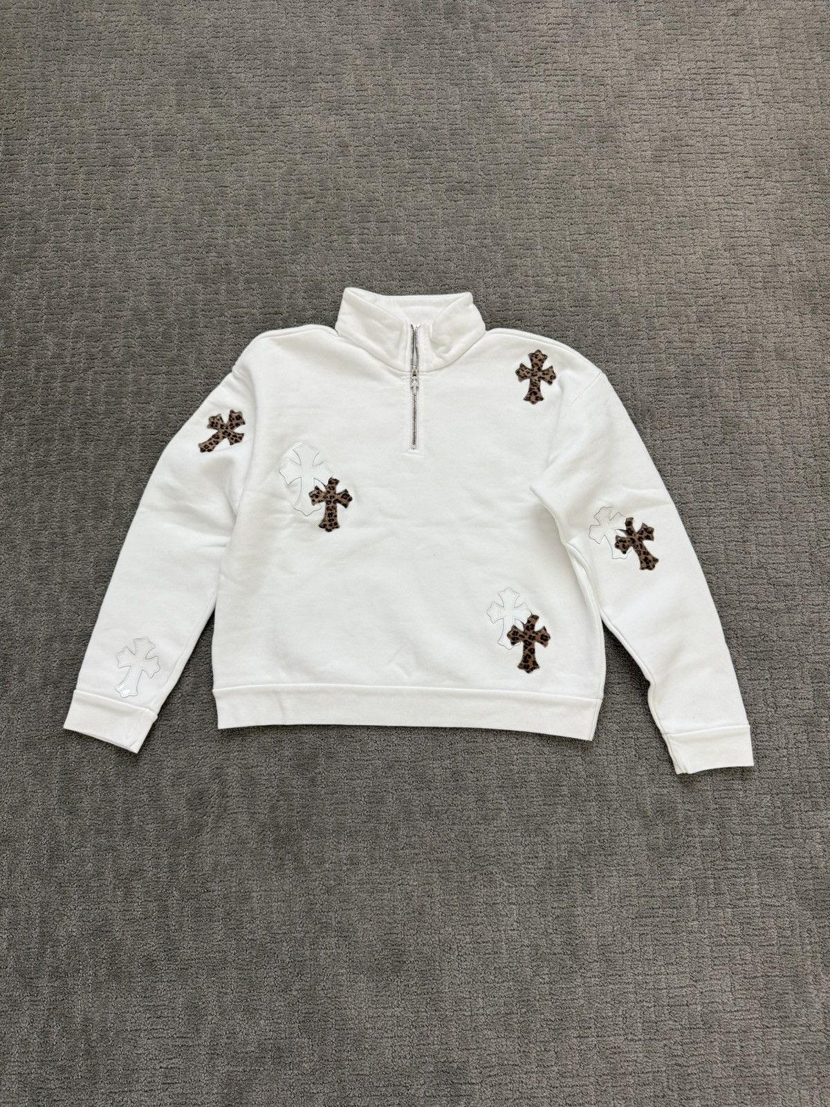 Chrome Hearts CHEETAH PATCH QUARTER ZIP DAGGER SWEATSHIRT Size US XS / EU 42 / 0 - 1 Thumbnail