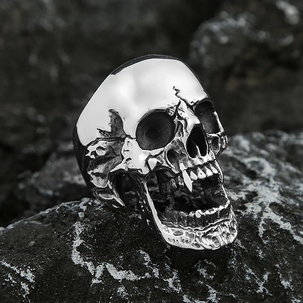 Other Gothic Vampire Skull Ring Size ONE SIZE - 6 Thumbnail
