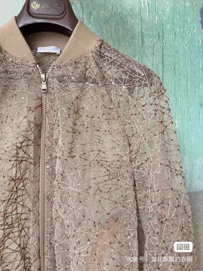 Brunello Cucinelli Brunello Cucinelli Sequined Flight Jacket Size S / US 4 / IT 40 - 3 Thumbnail