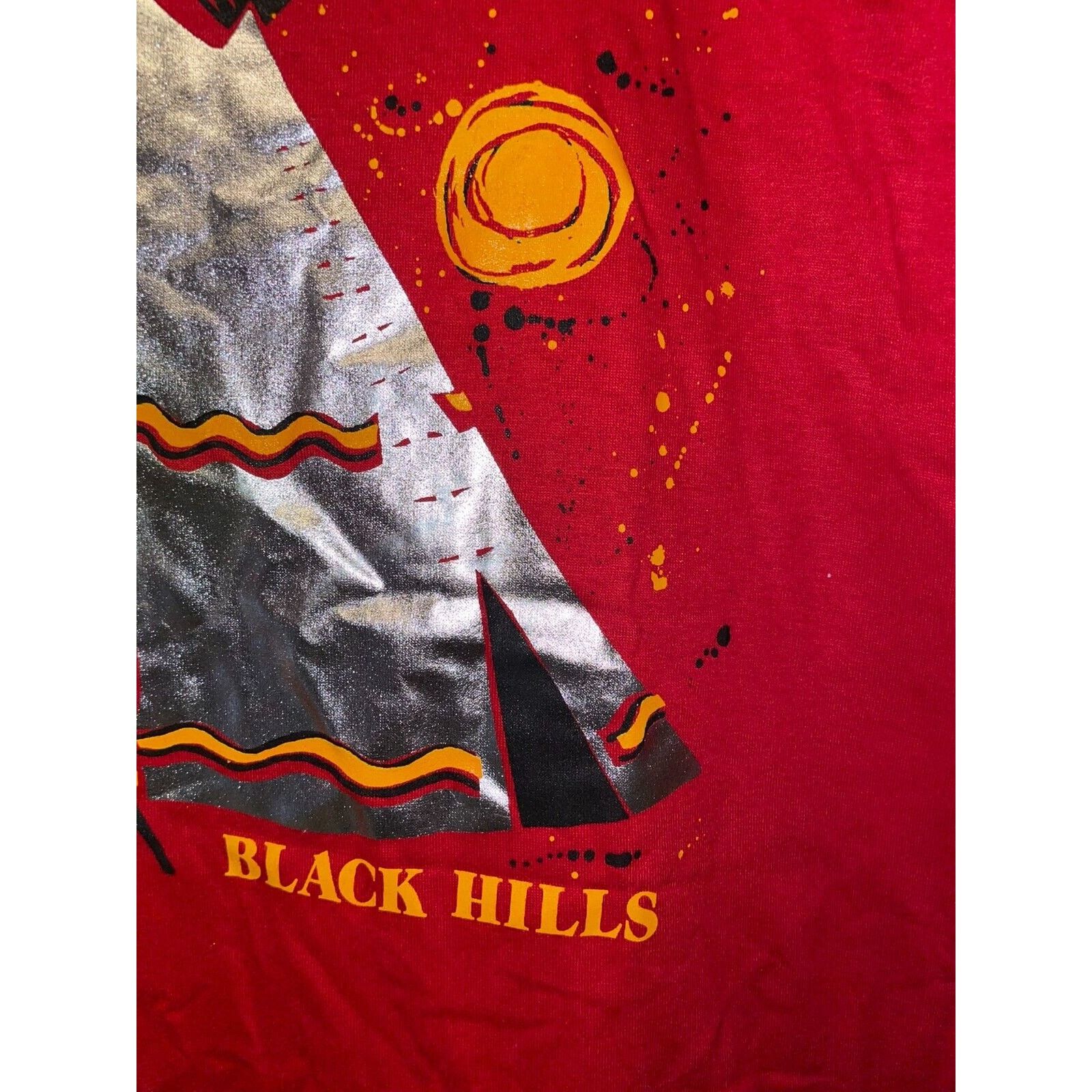 Jerzees Vintage Native American Shirt Black Hills 90s Tee Red VTG L Size US L / EU 52-54 / 3 - 5 Thumbnail