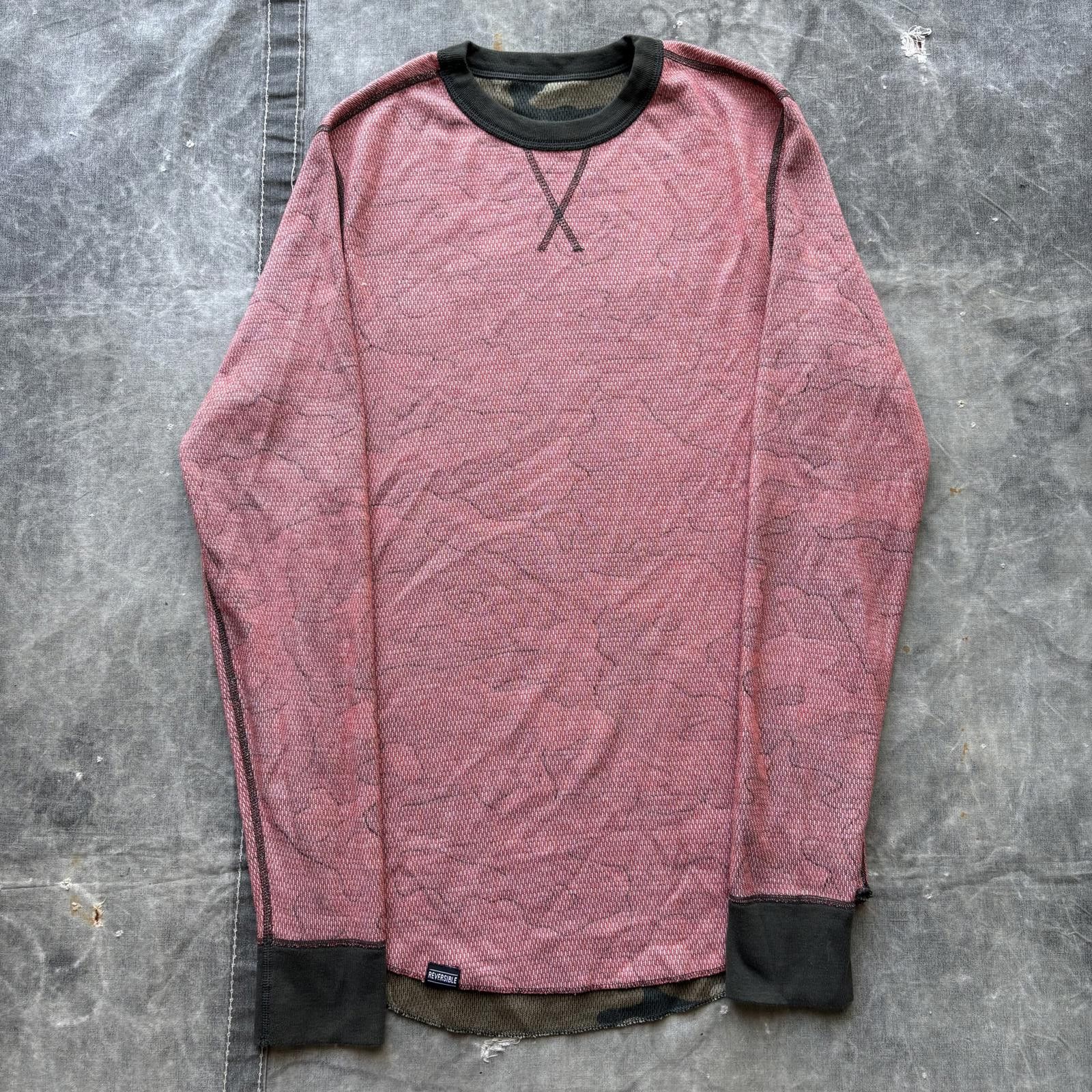 Hanes Vintage Y2K Hanes Reversible Camo Red Thermal Waffle Shirt Size US M / EU 48-50 / 2 - 3 Thumbnail