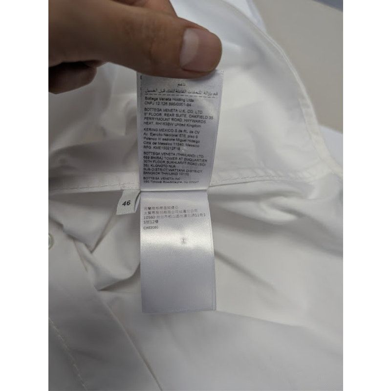 Bottega Veneta o1rshd1 Compact Cotton Canvas Shirt in White Size US S / EU 44-46 / 1 - 20 Thumbnail