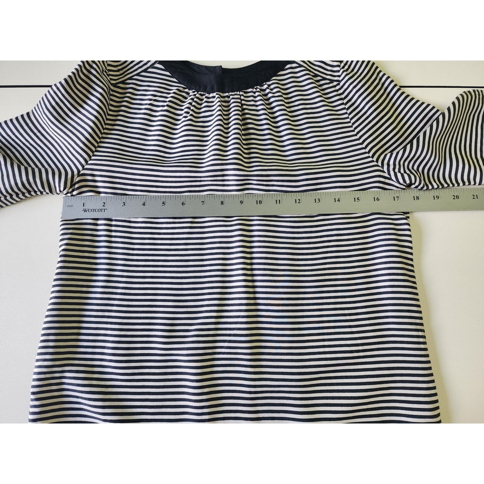 Lands' End Canvas by Lands End Black Stripe Blouse Womens 4 Size S / US 4 / IT 40 - 4 Thumbnail
