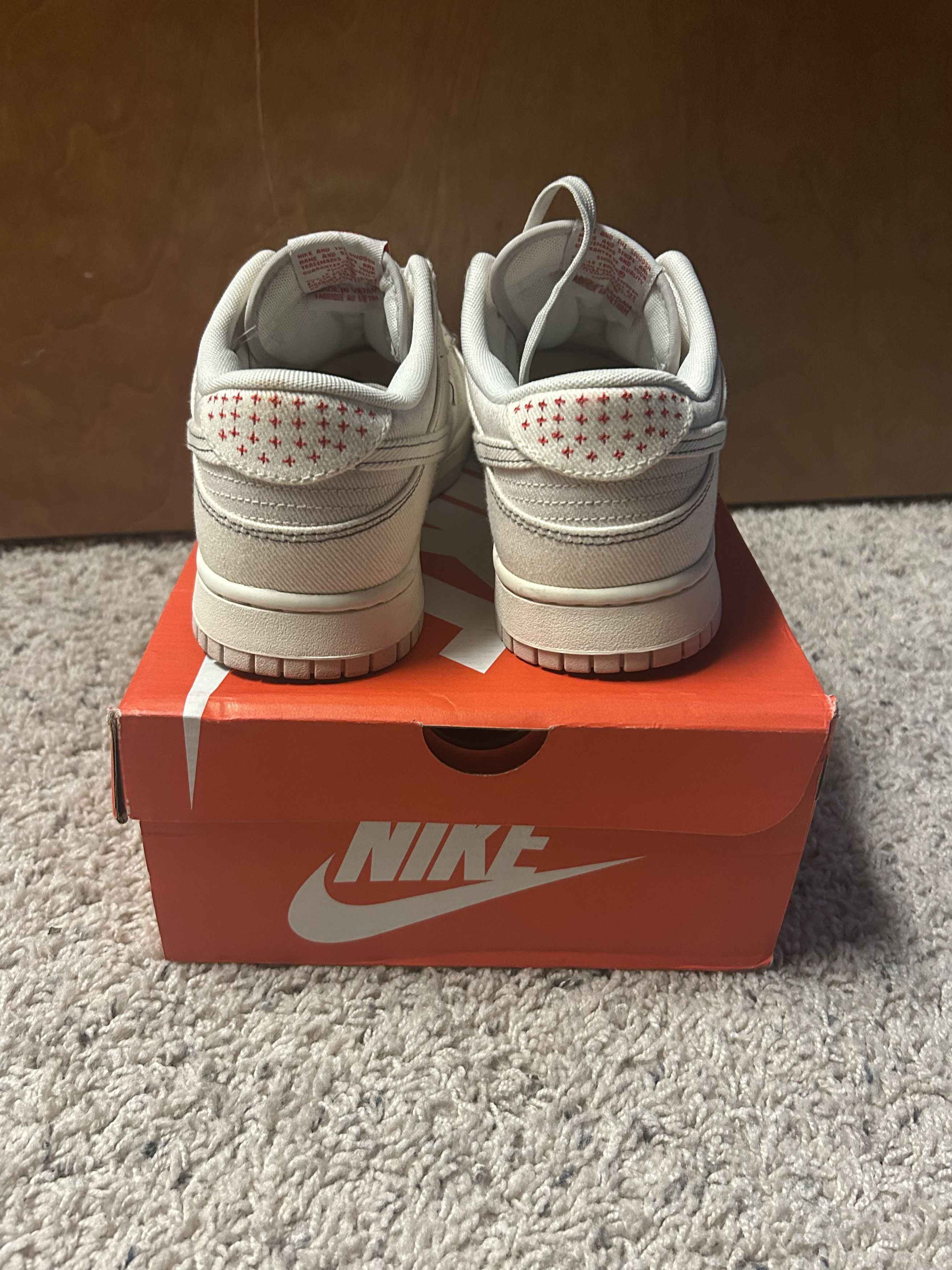 Nike Dunk Low Sashiko Denim Light Orewood Brown White Canvas Size US 10 / EU 43 - 11 Thumbnail