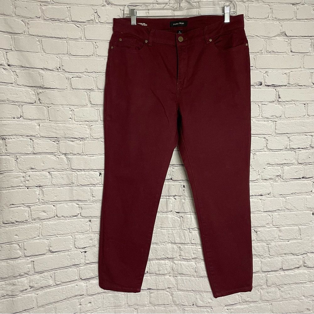 Other Ivanka Trump Maroon Sculpting Mid Rise Skinny Ankle Jean Si Size 36" / US 14 / IT 50 - 2 Thumbnail