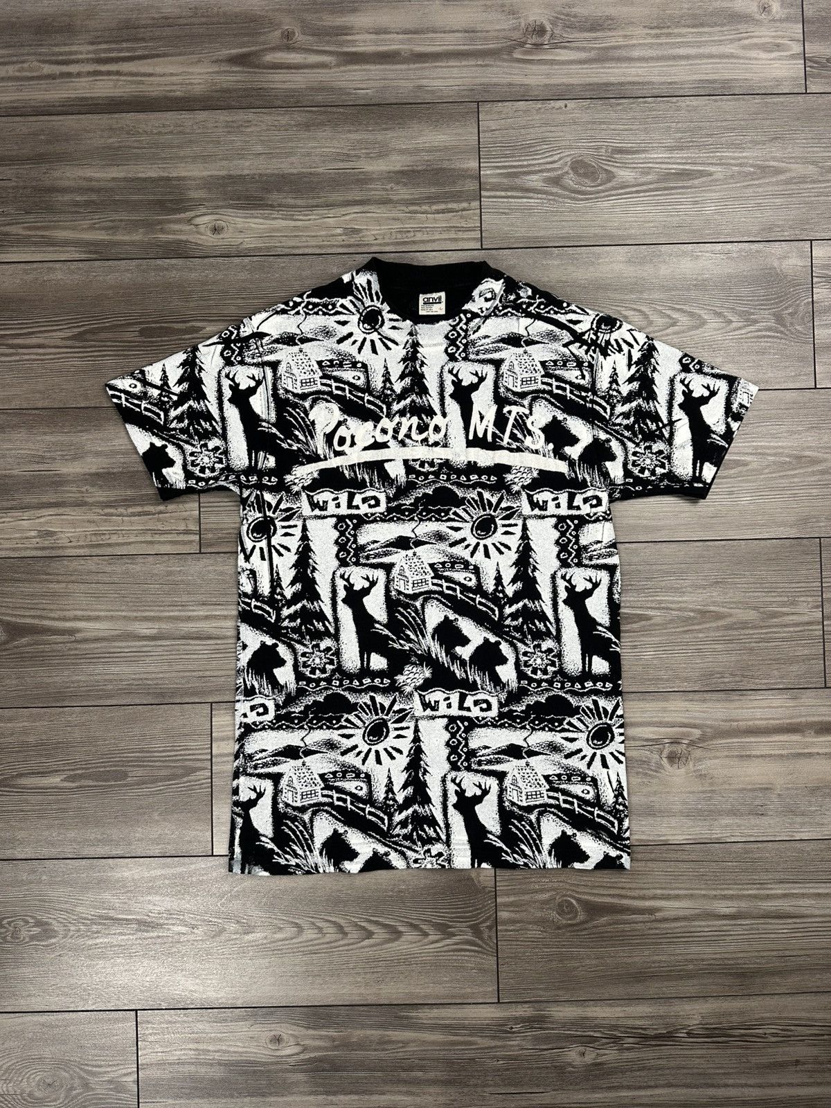 Anvil Vintage 90’s Pocono Mountains Nature Animal AOP T Shirt Size US L / EU 52-54 / 3 - 1 Thumbnail