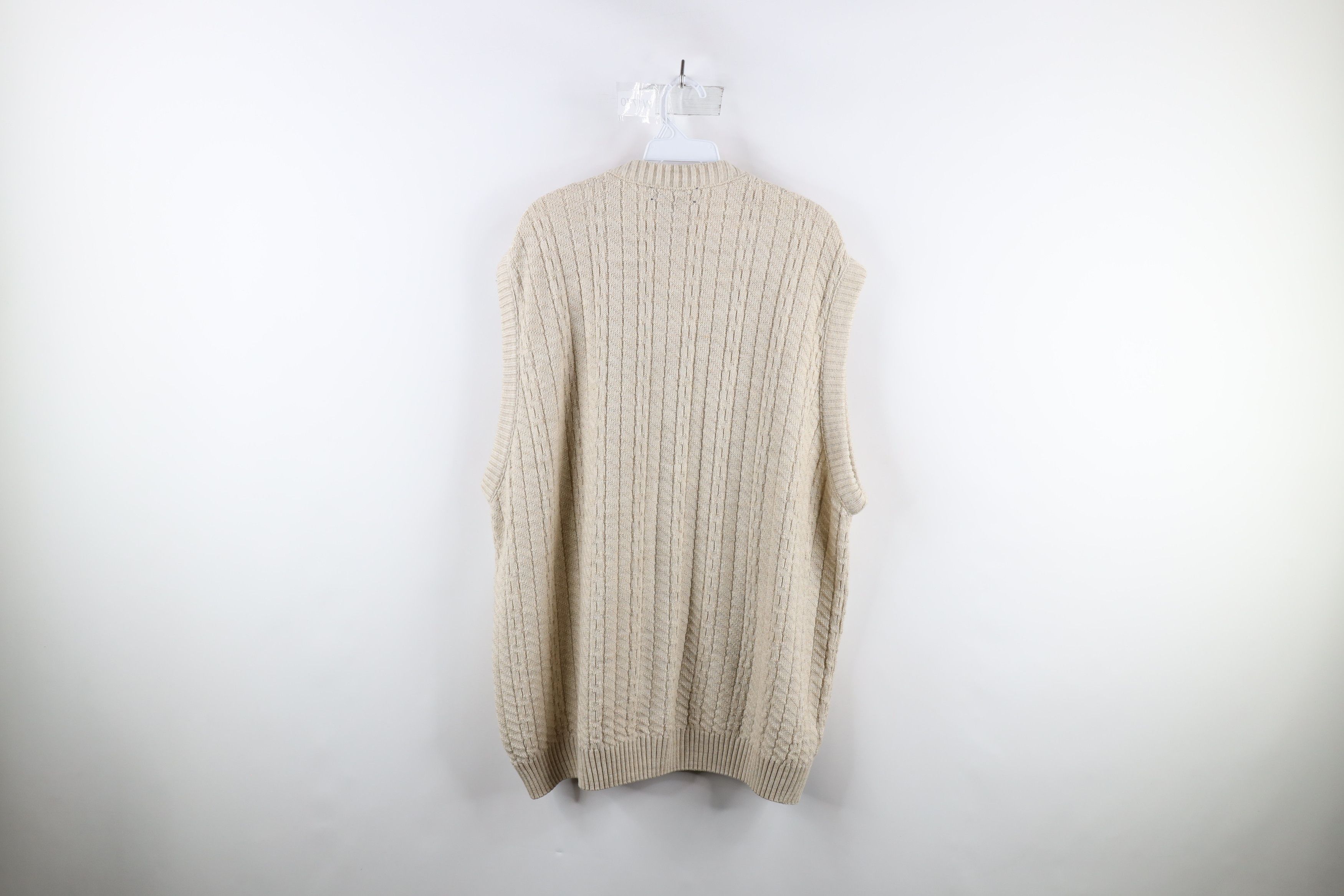 Vintage Vintage 90s Streetwear Button Cardigan Sweater Vest Beige Size US XXL / EU 58 / 5 - 6 Thumbnail