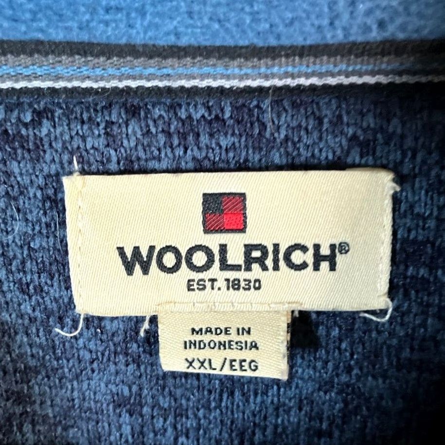Vintage Woolrich Sweater Heathered Blue Black 1/4 Zip Long Sleeve Fleece XL Men Pullover Casual Warmth Outdoors Size US XL / EU 56 / 4 - 6 Thumbnail