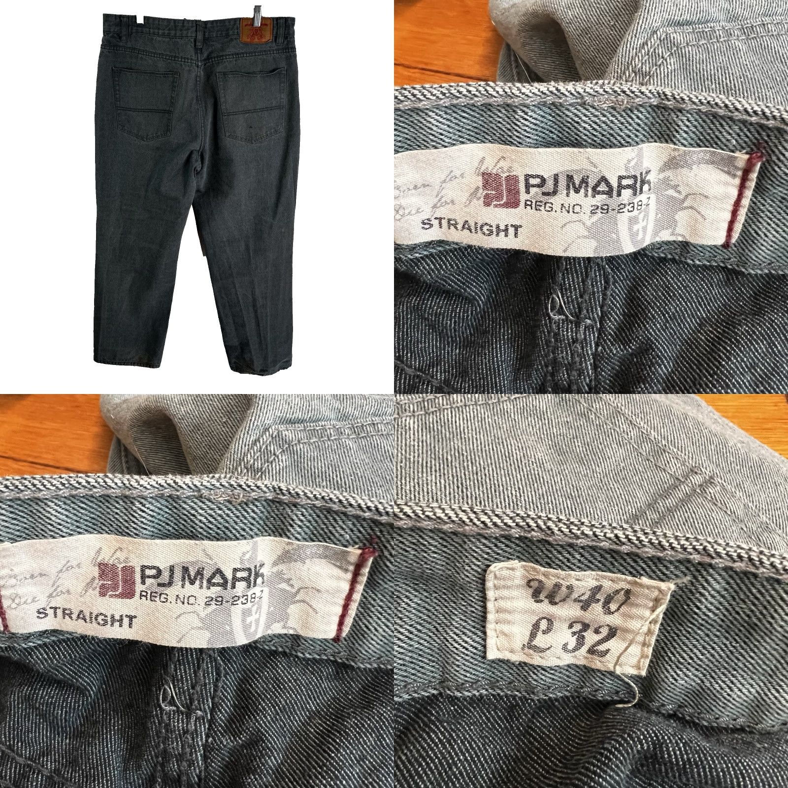 Denime PJ MARK Straight Denim Jeans Mens Size 40 / 32 Green 5-Pocket Distressed Regular Rise High Vintage? No Size US 40 / EU 56 - 8 Thumbnail