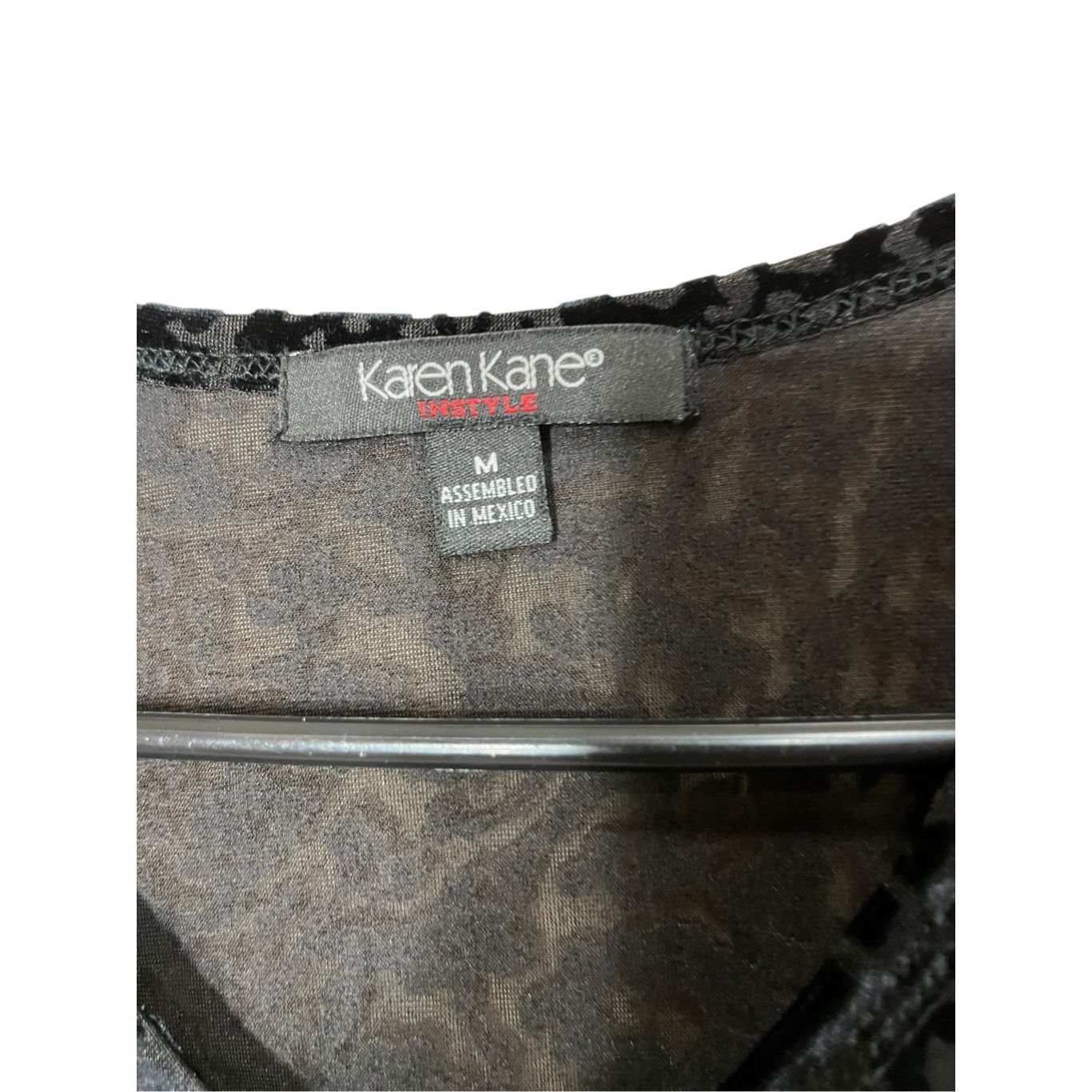 Other Karen Kane Y2K Long Sleeve Black Velvet Burnout Top Blouse S Size M / US 6-8 / IT 42-44 - 6 Thumbnail
