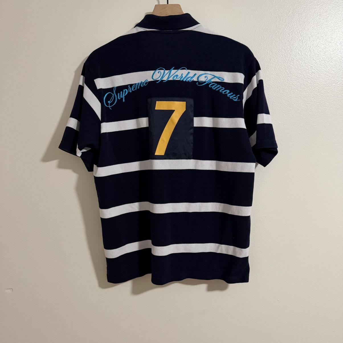 Supreme Supreme Striped Cursive Polo SS25 Size US S / EU 44-46 / 1 - 2 Thumbnail