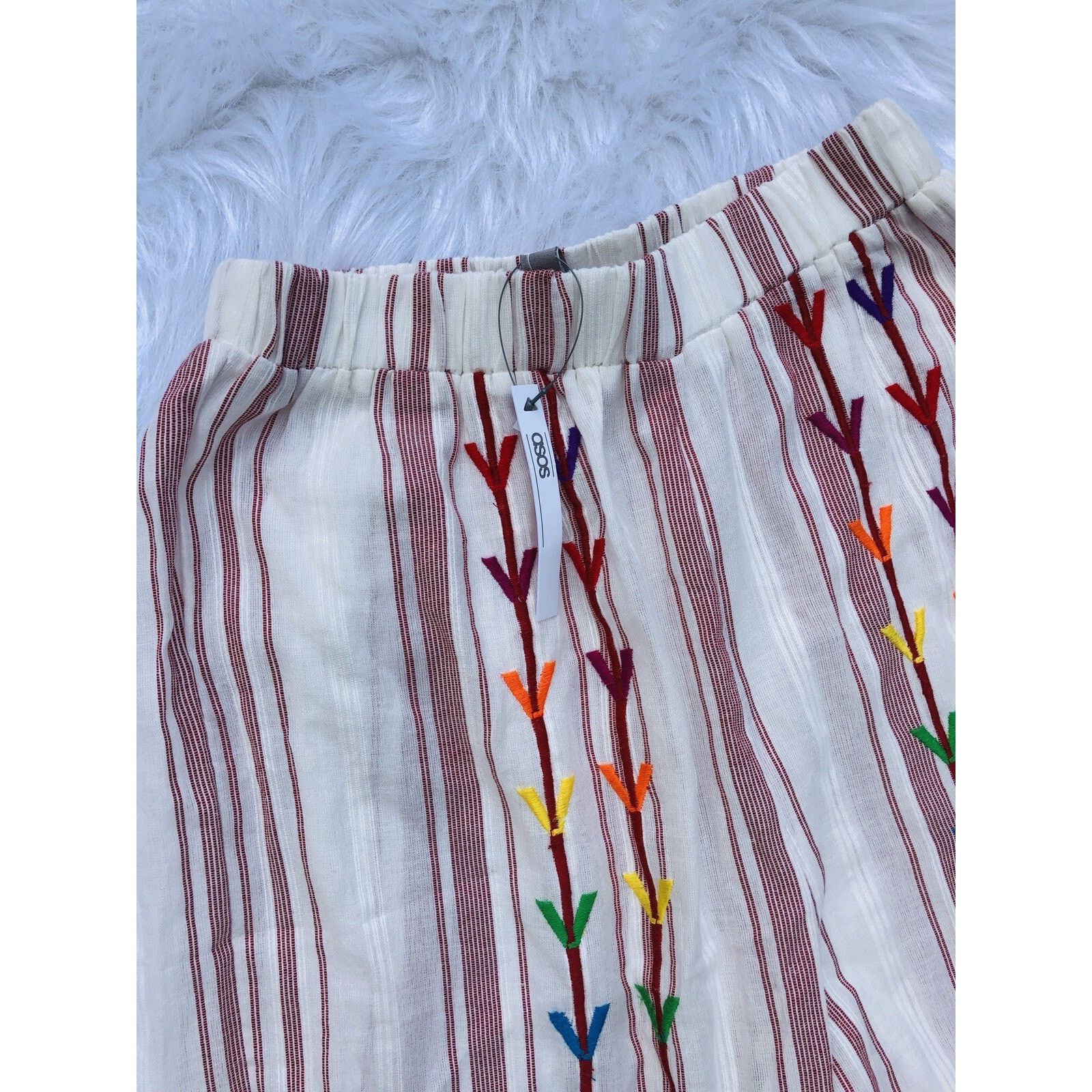 Asos Asos Embroidered Split Front Beach Pants Size US 2 A000193 Size 26" / US 2 / IT 38 - 7 Thumbnail