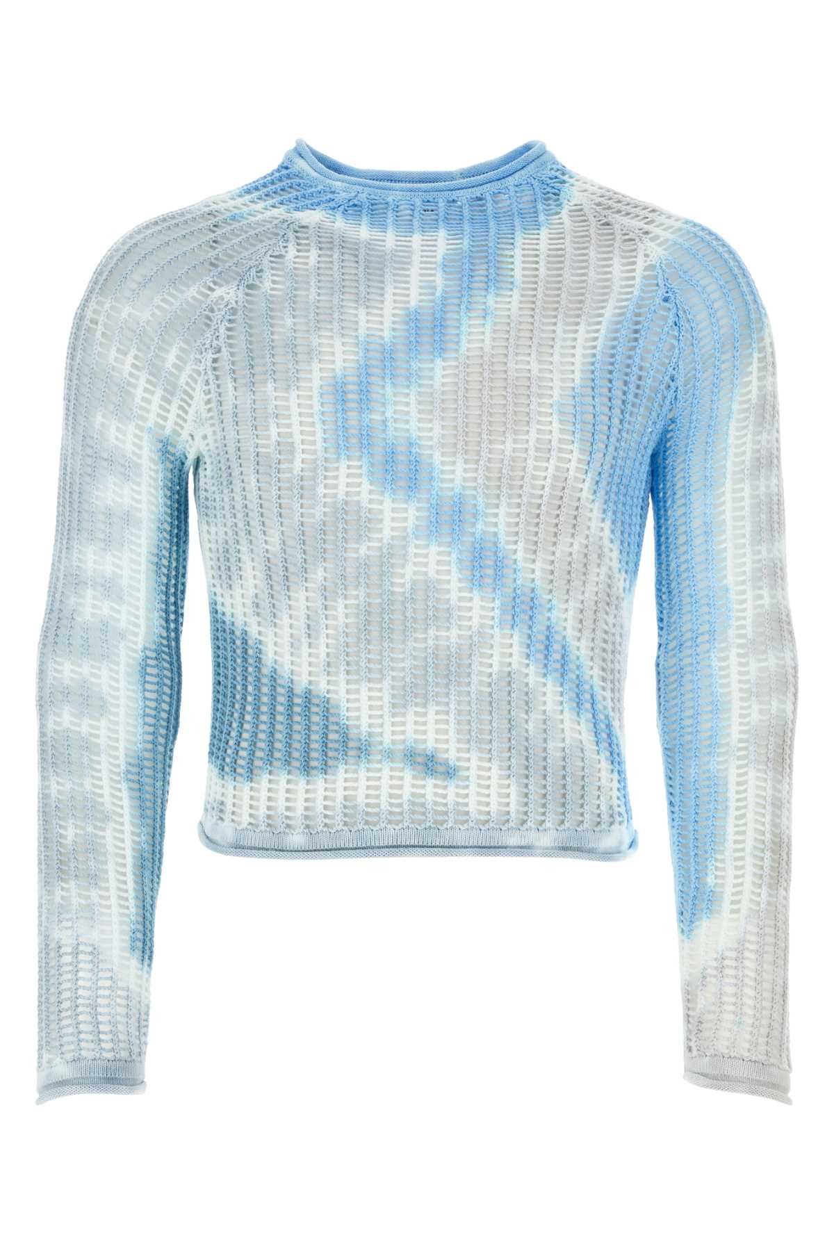 image of House Of Sunny Two-Tone Crochet Shallow Sweater, Men's (Size Small)